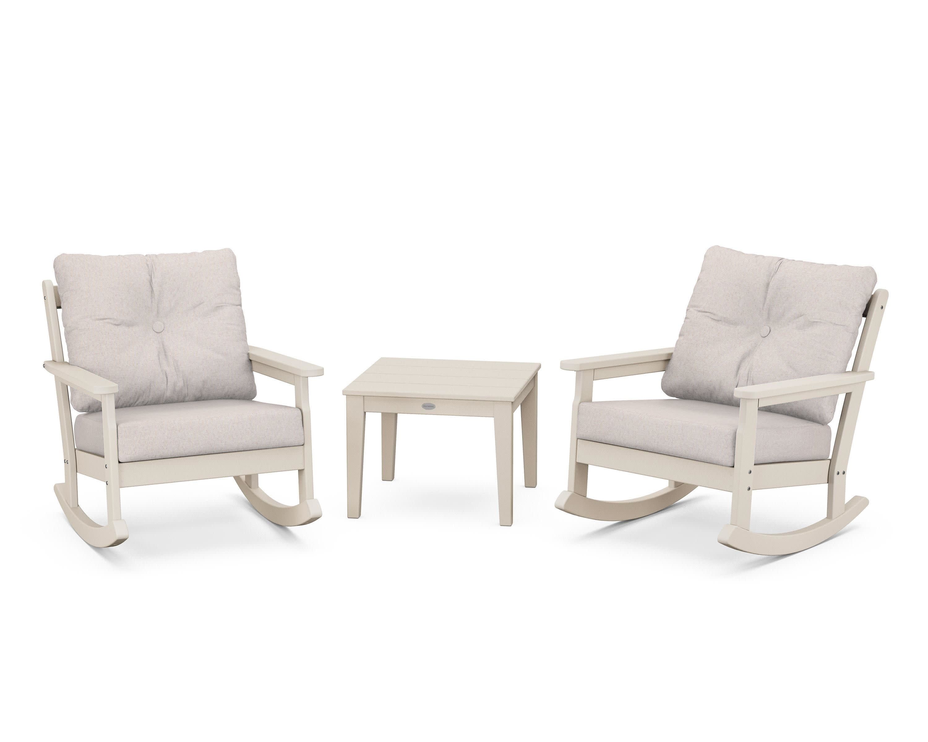 Vineyard 3-Piece Deep Seating Rocker Set in Sand / Dune Burlap