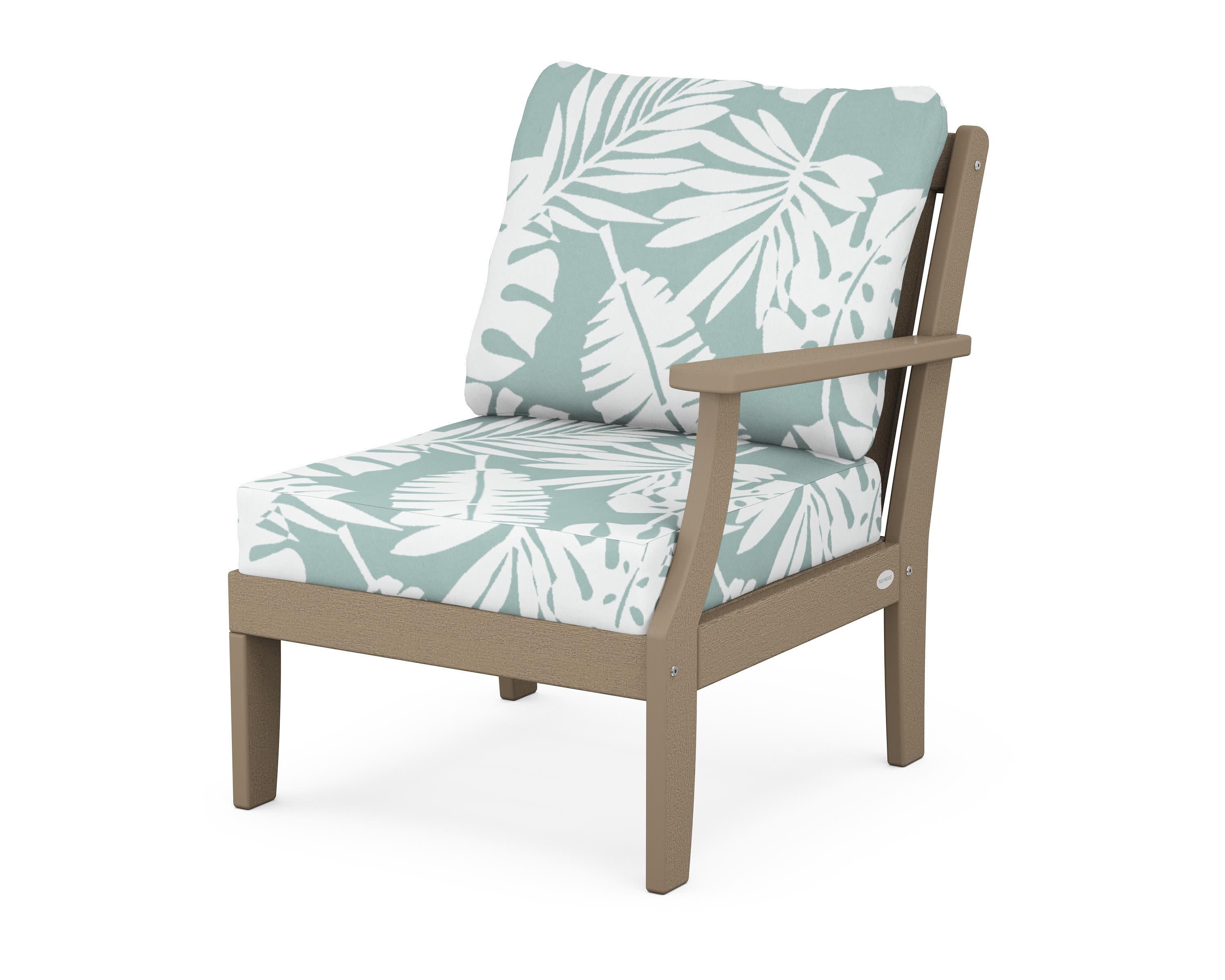 Braxton Modular Right Arm Chair in Vintage Sahara / Leaf Glacier Spa