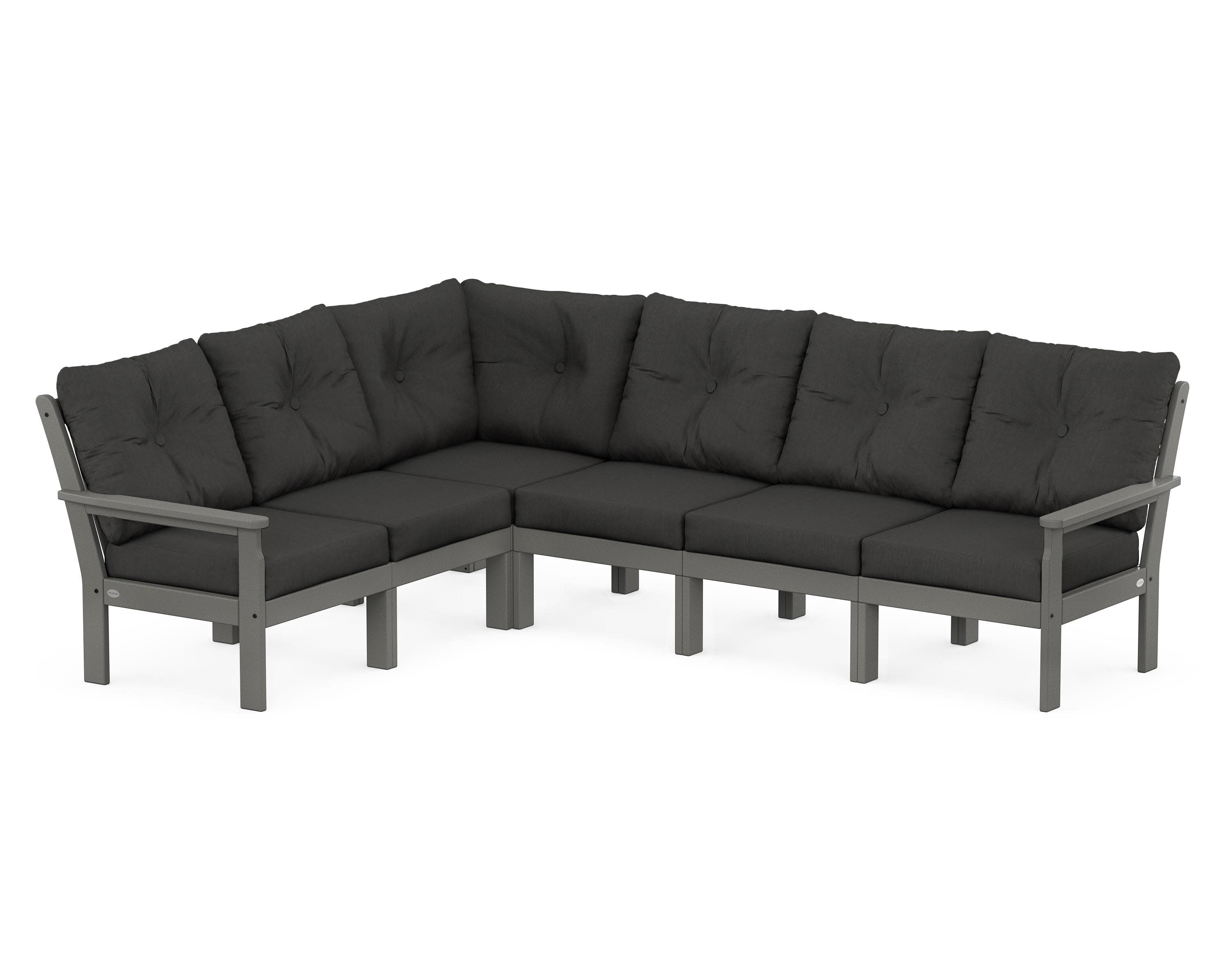 Vineyard 6-Piece Sectional in Slate Grey / Spectrum Carbon