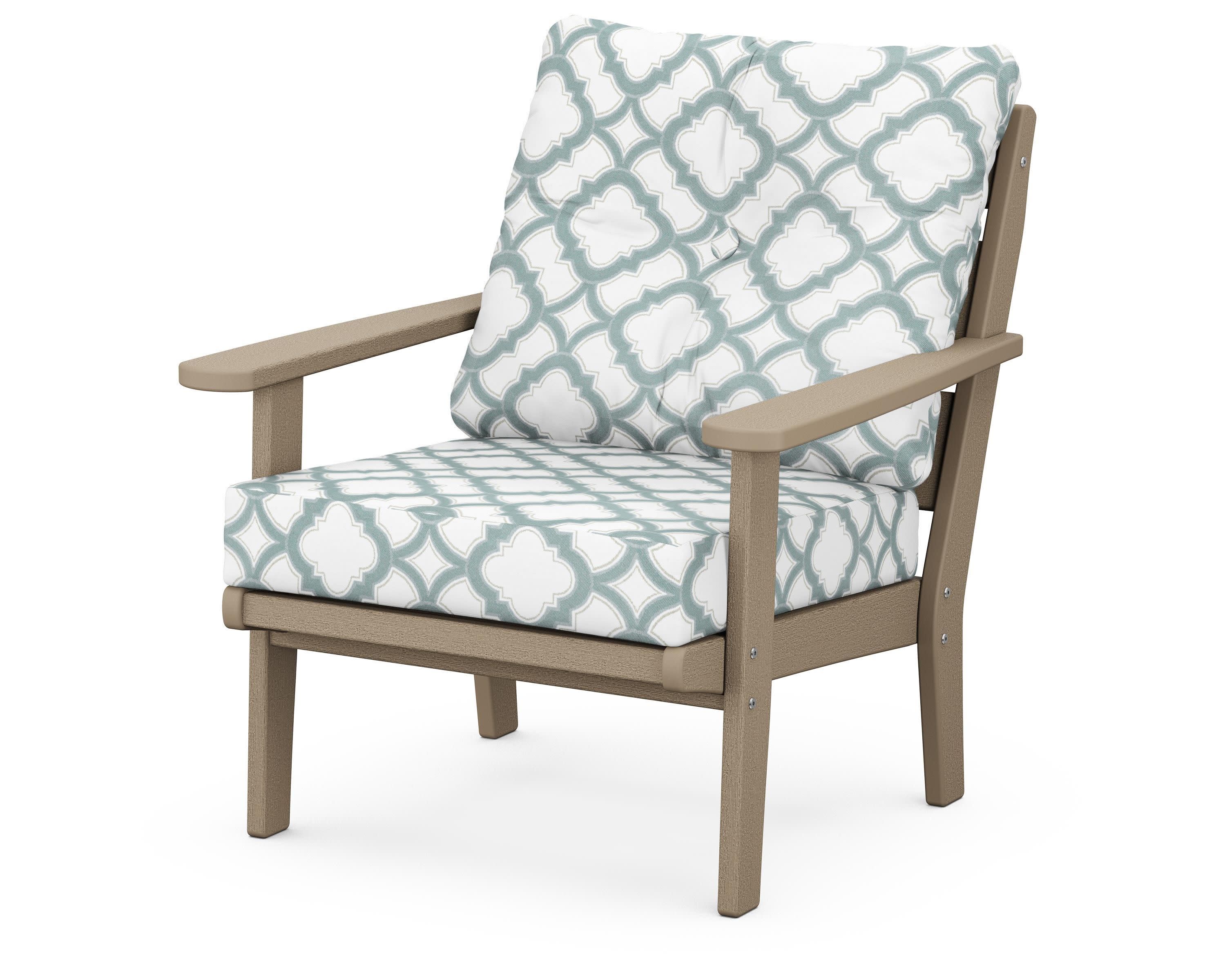 Lakeside Deep Seating Chair in Vintage Sahara / Trellis Glacier Spa