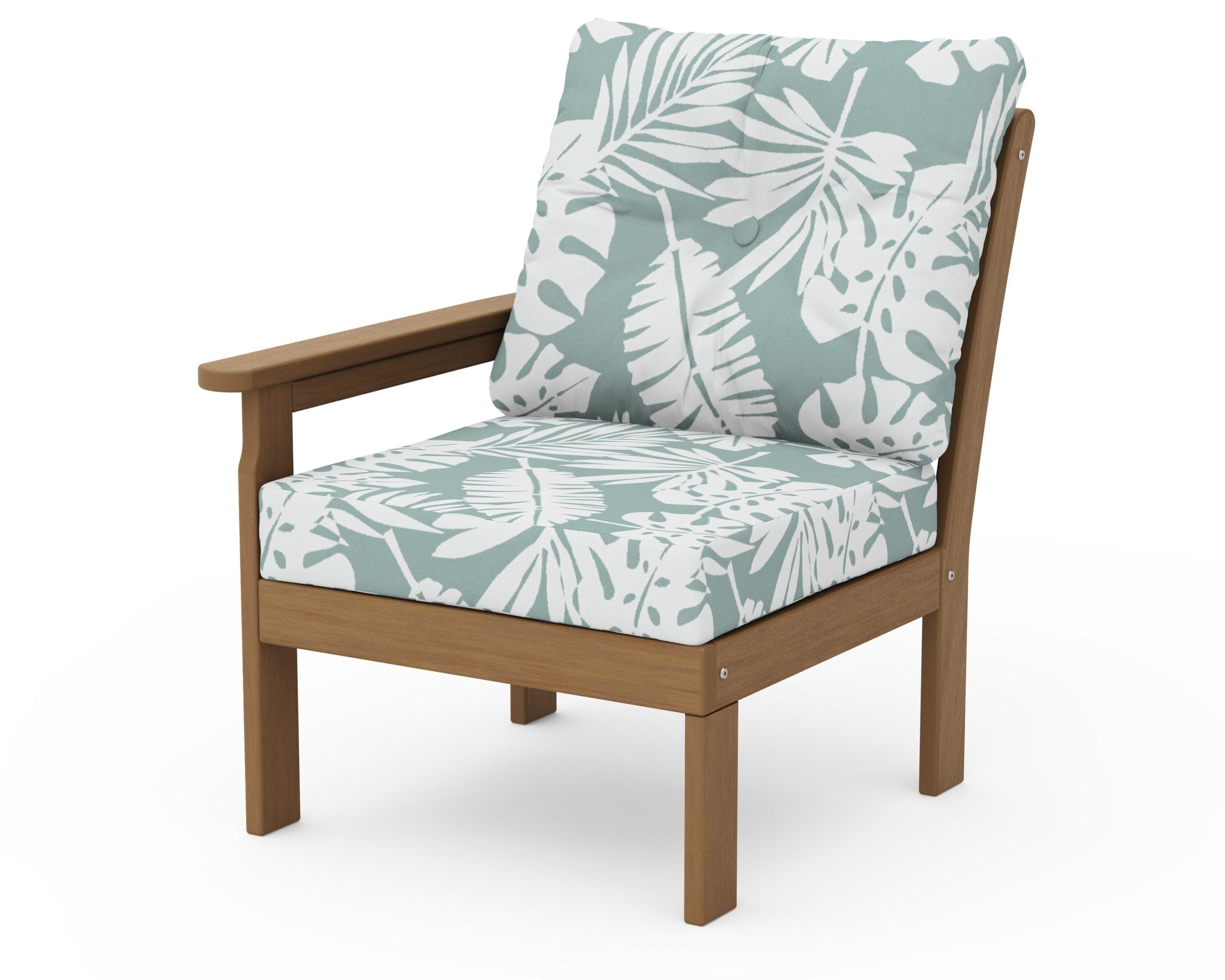 Vineyard Modular Left Arm Chair in Natural / Leaf Glacier Spa