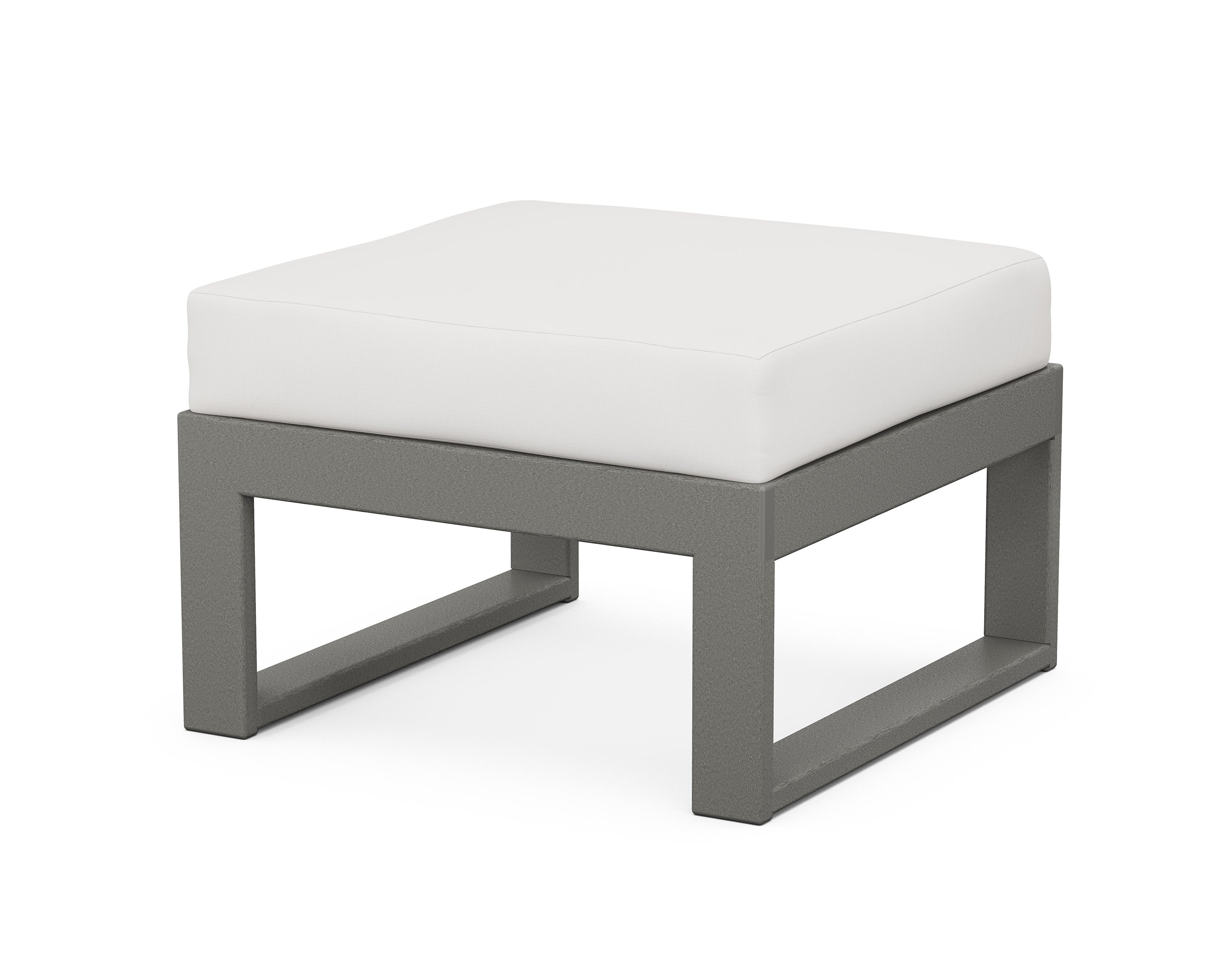 Modular Ottoman - Modern in Slate Grey / Natural Linen