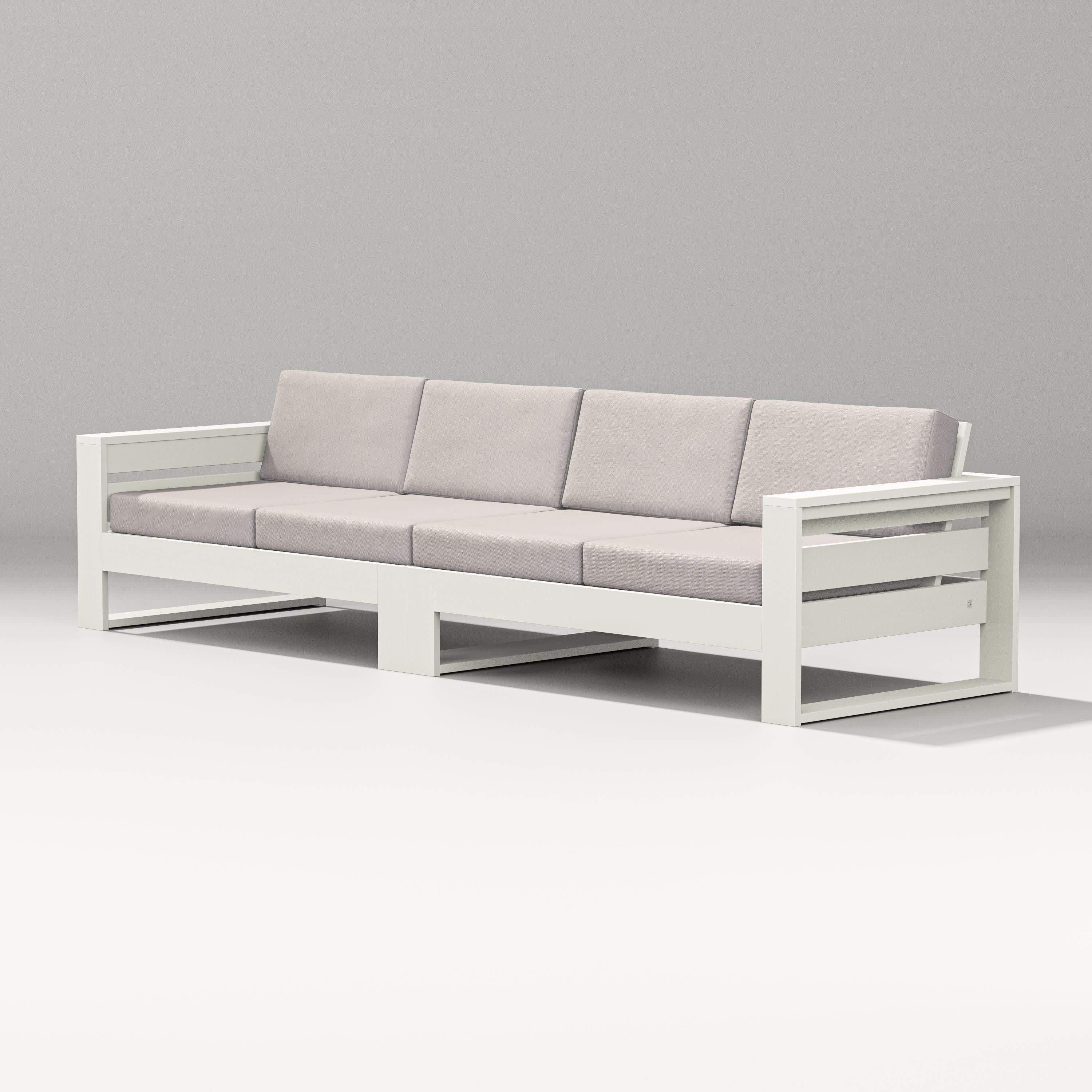 Latitude Straight Sectional in Vintage White / Dune Burlap