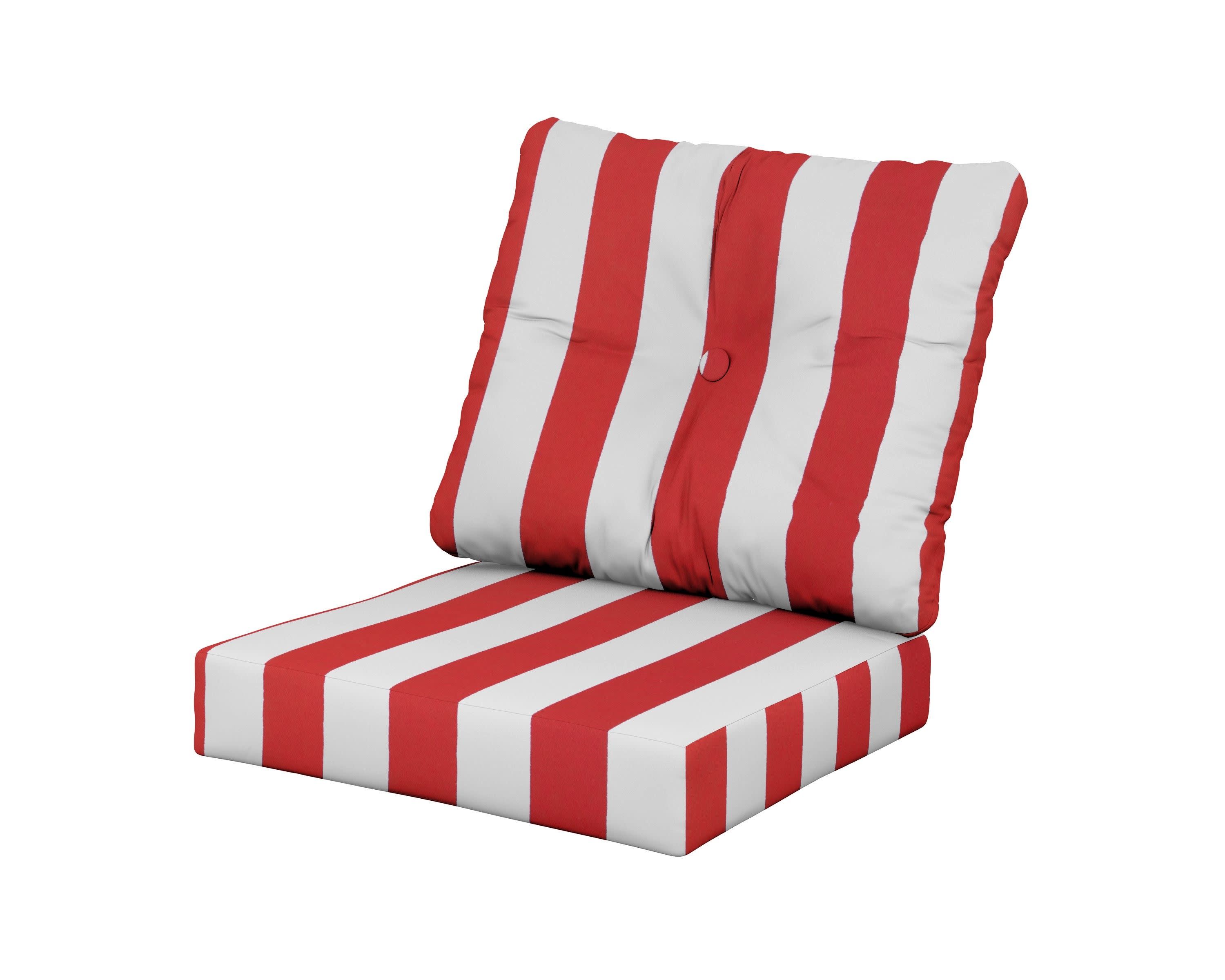 Prescott Seat/Back Cushions in Cabana Stripe Crimson