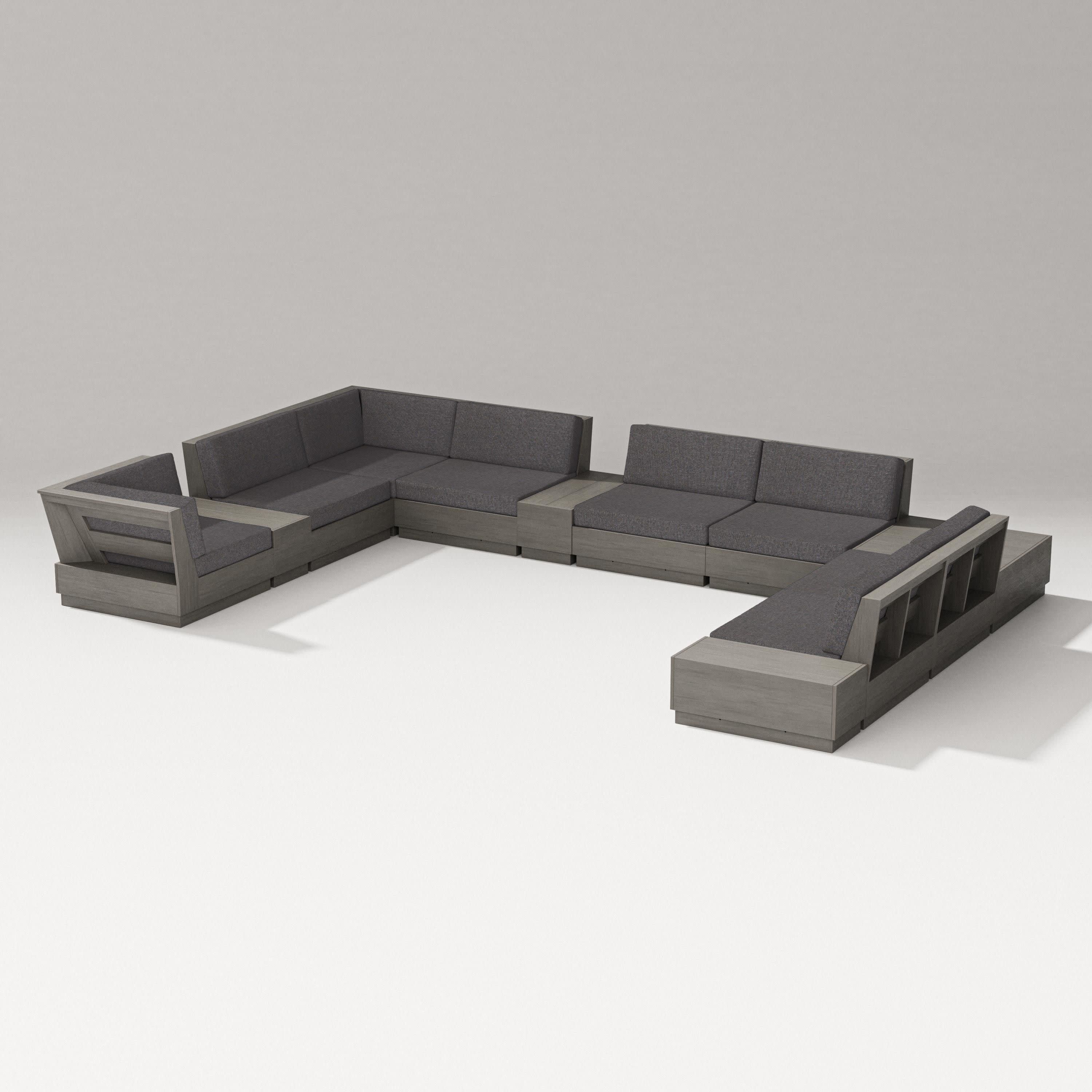 Elevate 12-Piece Conversation Sectional Set in Driftwood / Ash Charcoal
