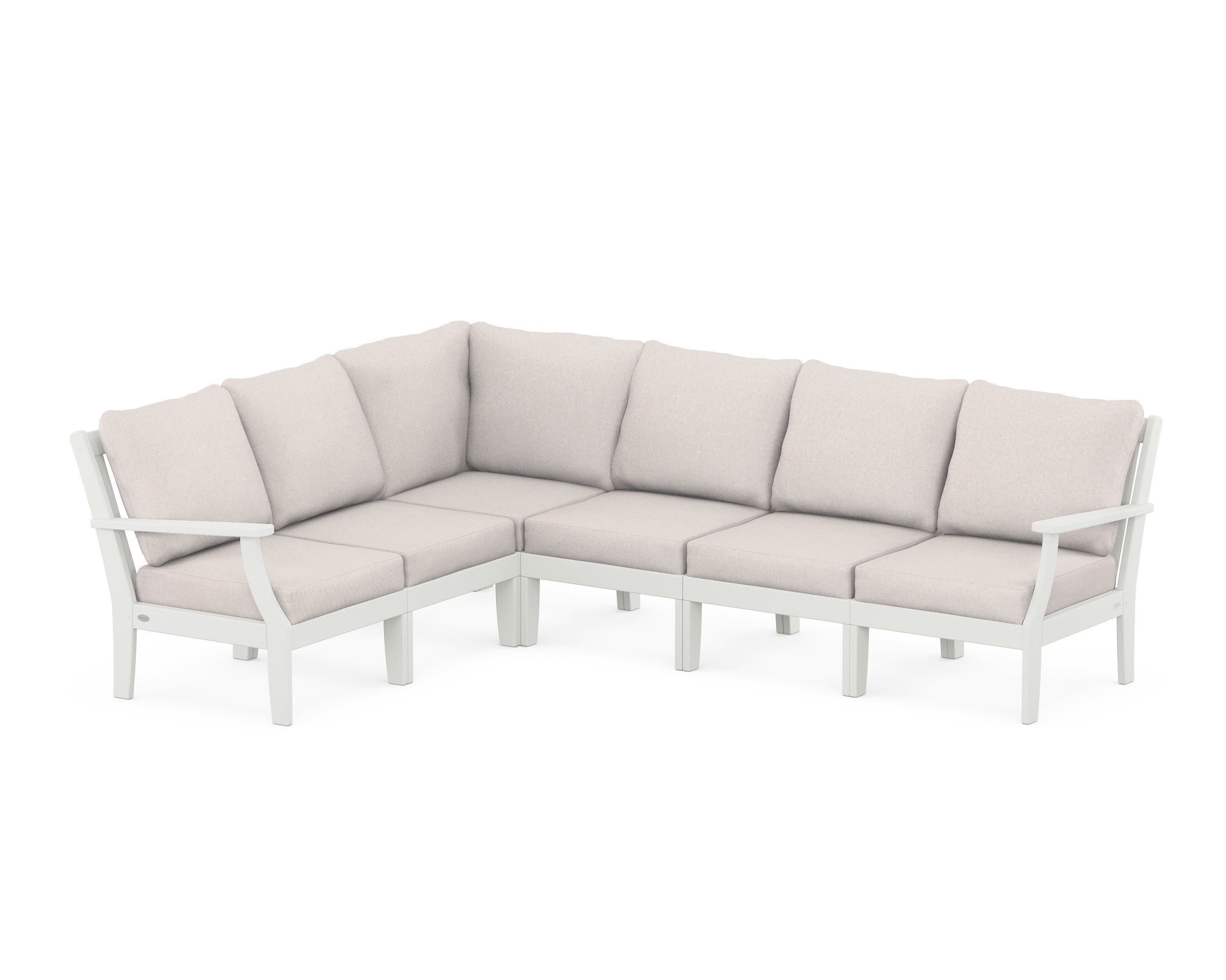 Braxton Modular 6-Piece Deep Seating Set in Vintage White / Dune Burlap