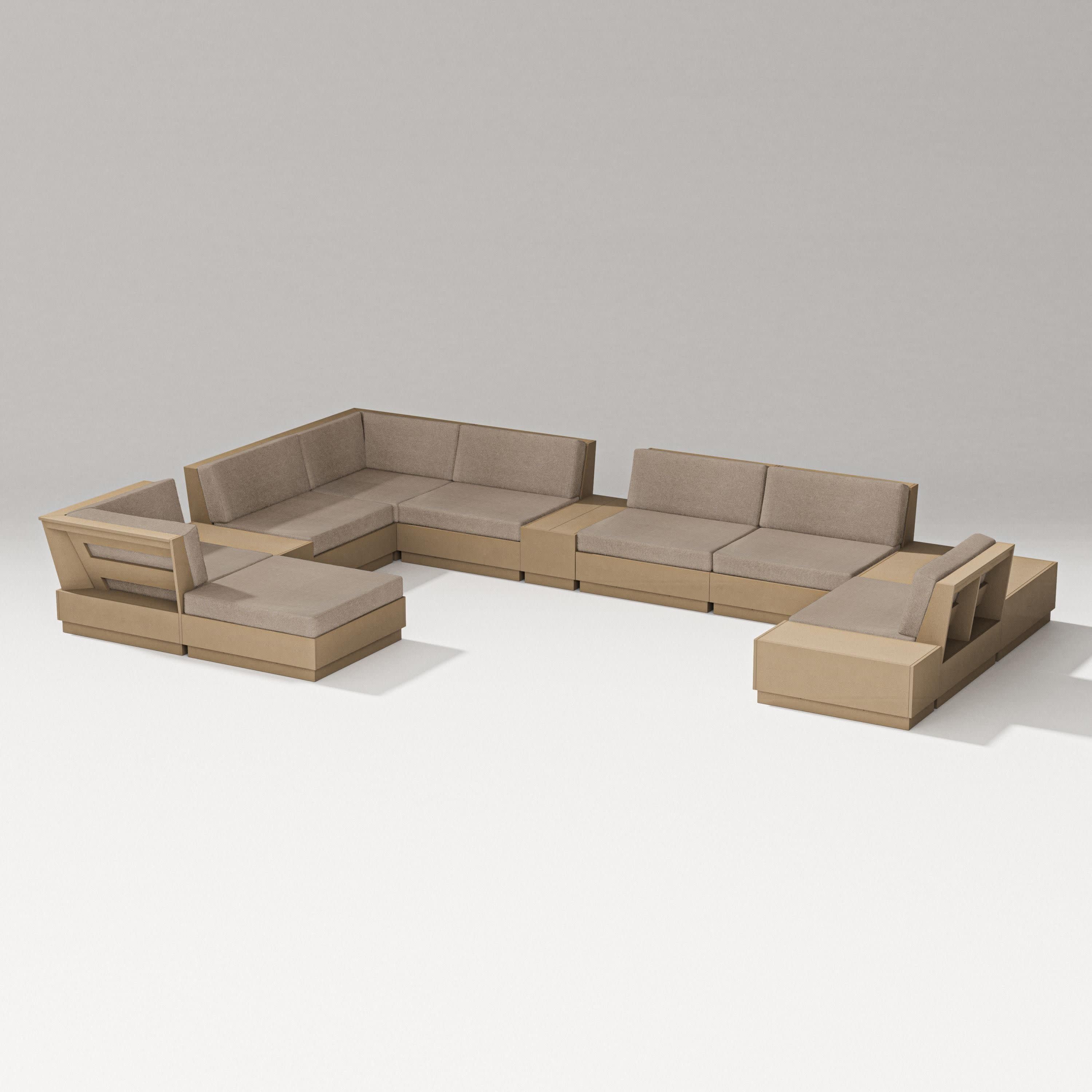 Elevate 12-Piece Conversation Sectional Set in Vintage Sahara / Spiced Burlap