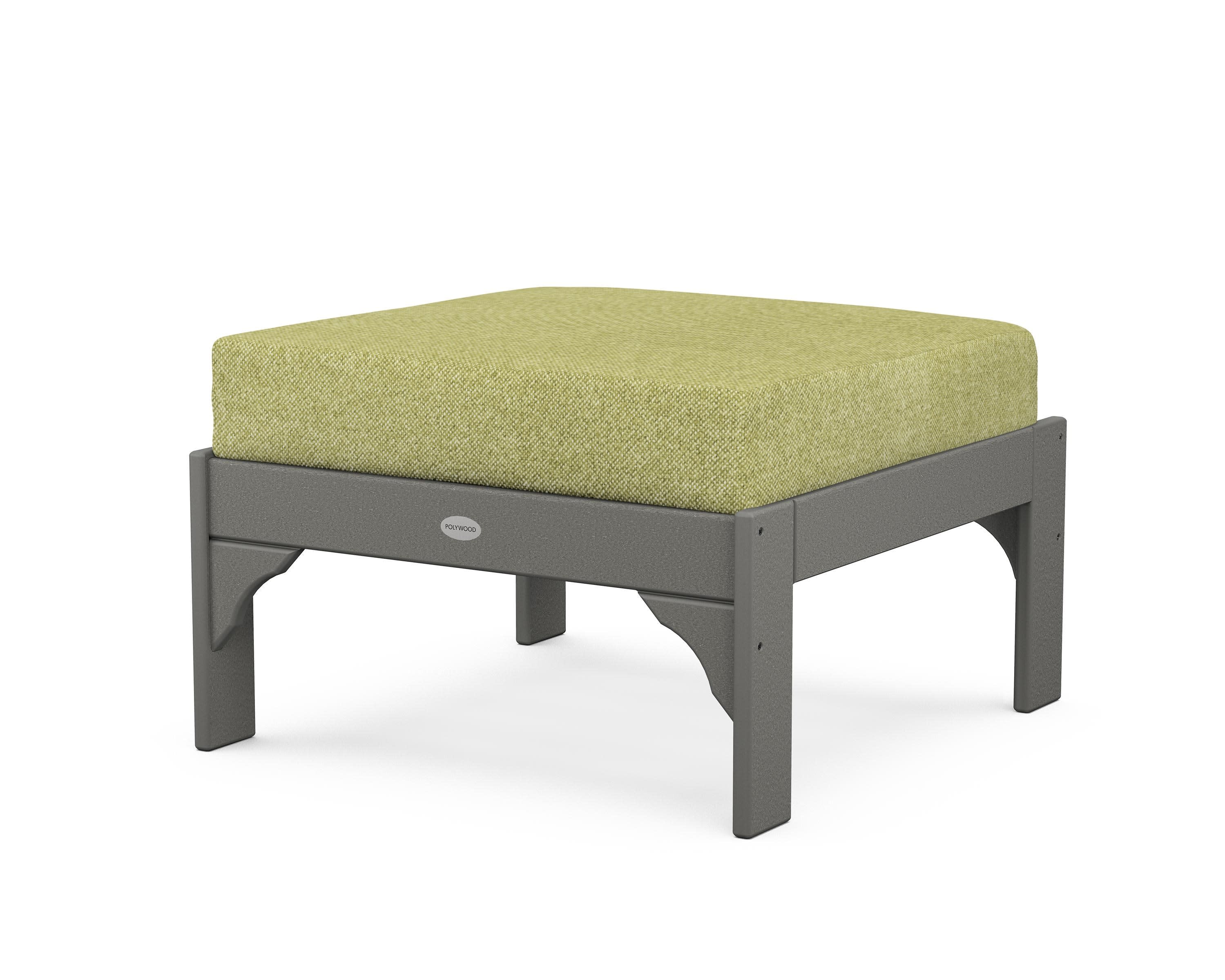 Vineyard Deep Seating Ottoman in Slate Grey / Chartreuse Boucle