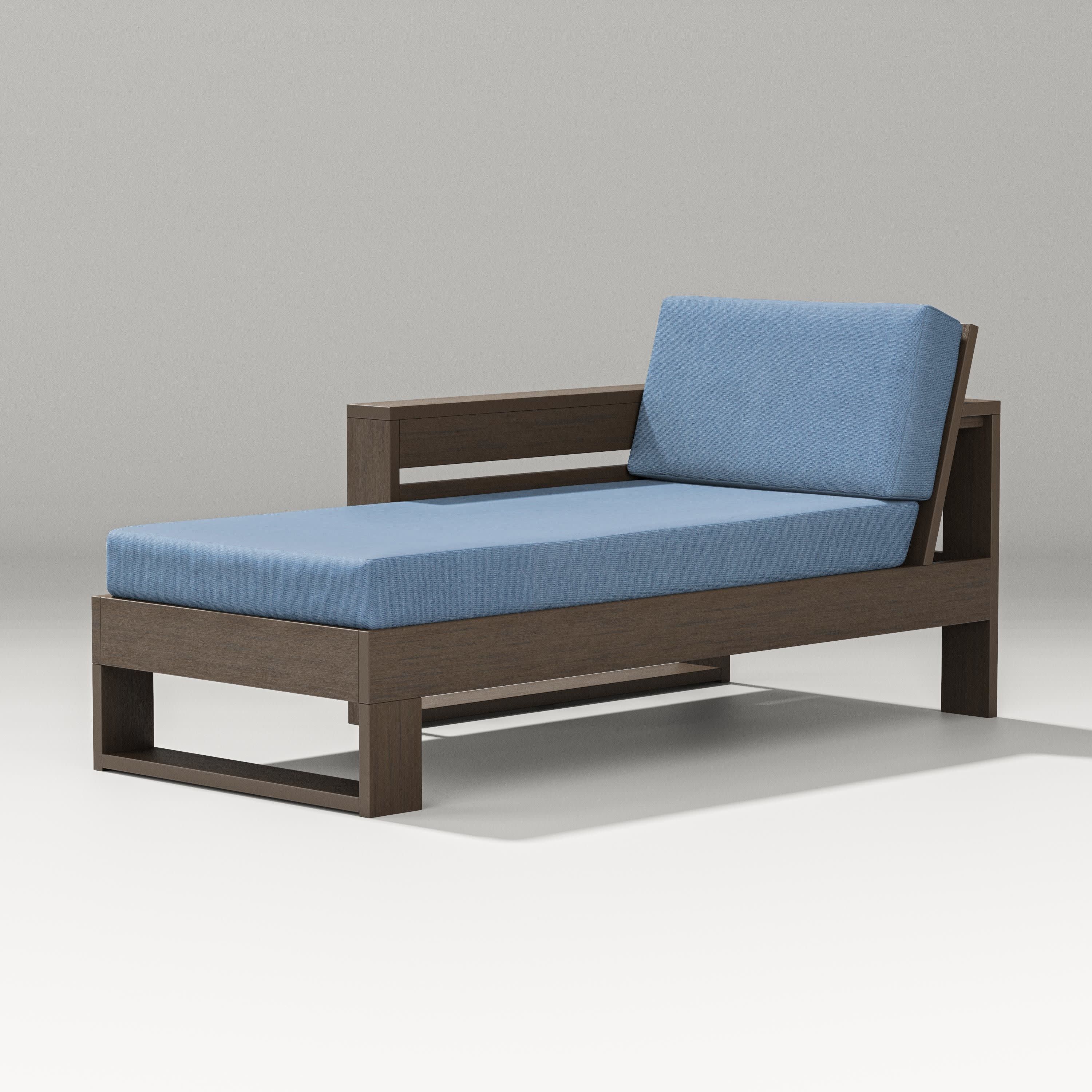 Latitude Modular Left Arm Chaise in Kona / Sky Blue