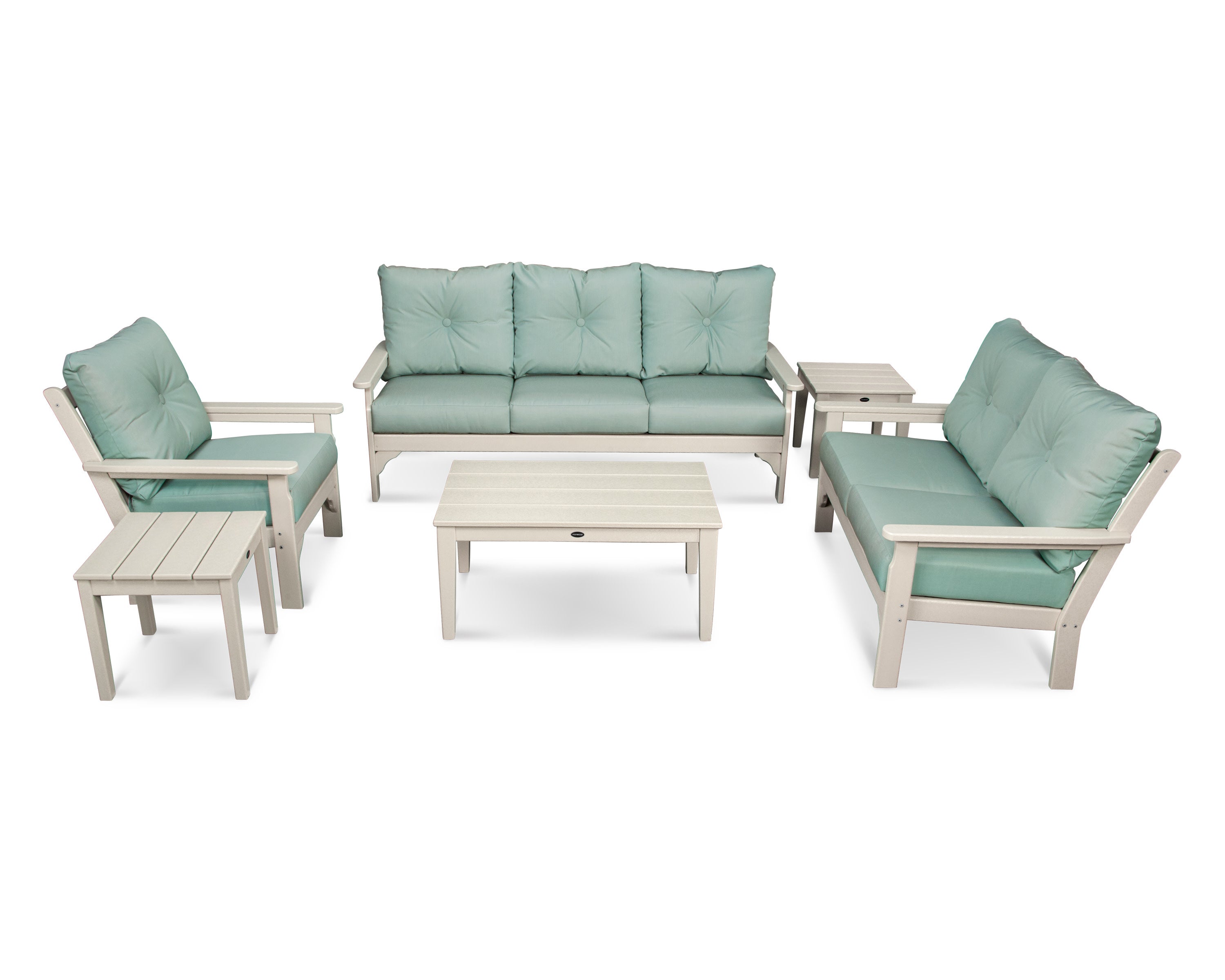 Vineyard 6-Piece Deep Seating Set in Sand / Spa