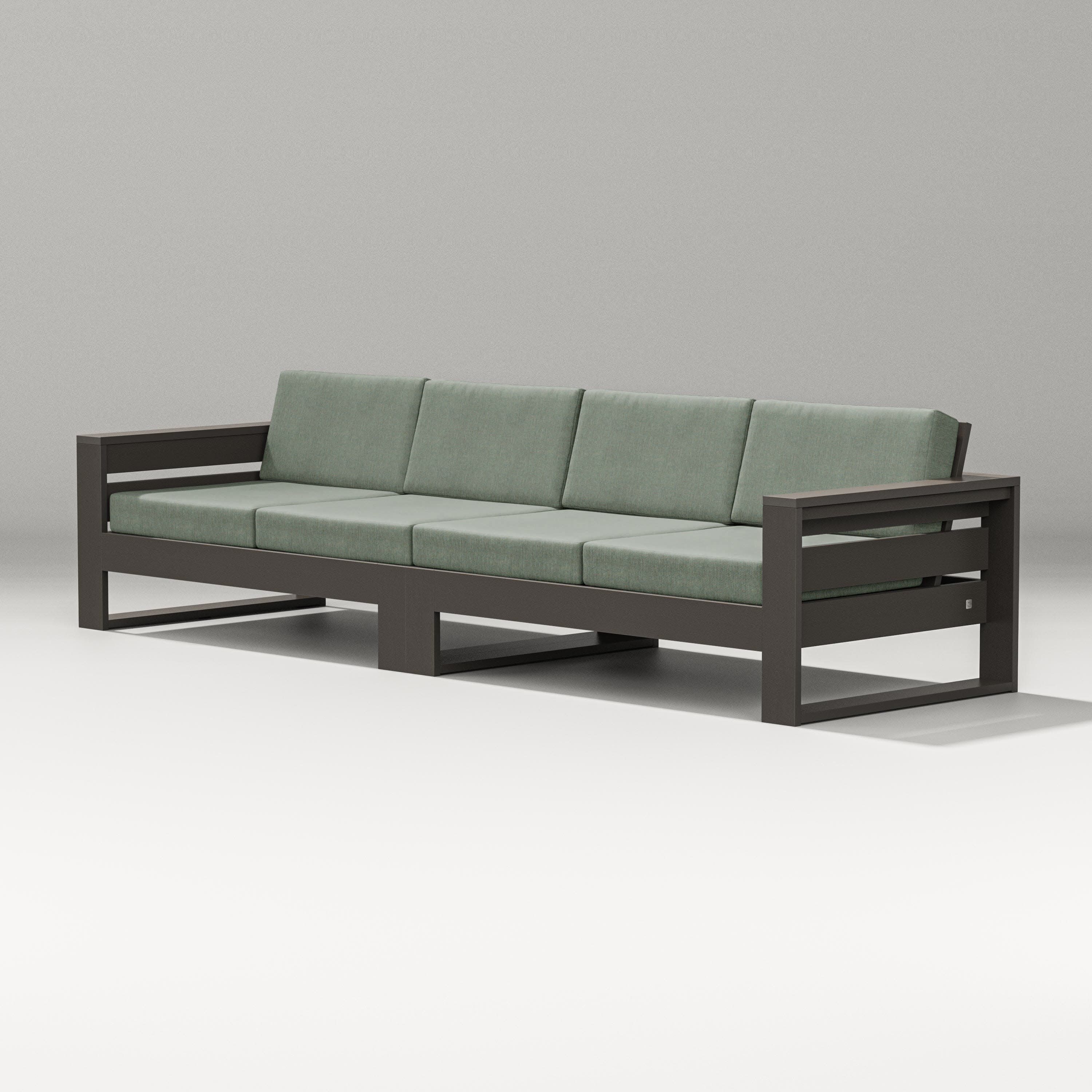 Latitude Straight Sectional in Vintage Coffee / Cast Sage