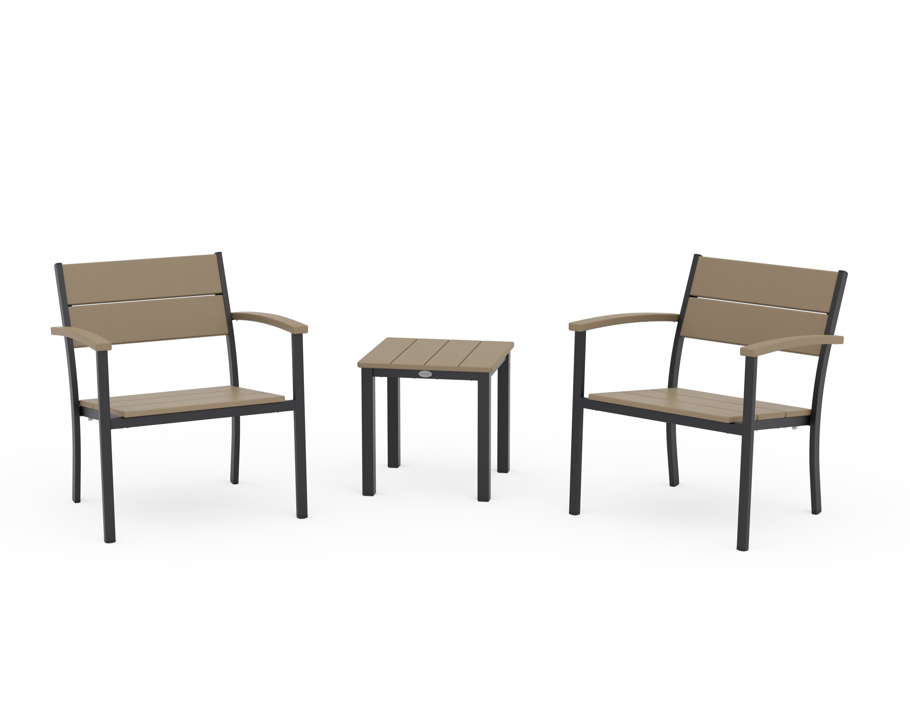 Main Street 3-Piece Lounge Chair Set in Black / Vintage Sahara