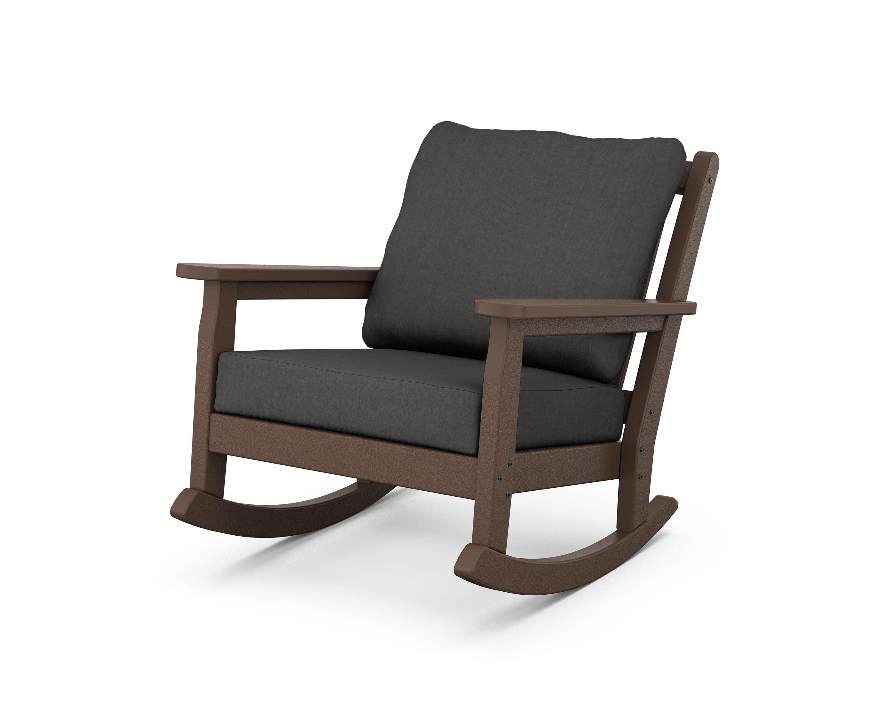 Chippendale Deep Seating Rocking Chair in Mahogany / Spectrum Carbon