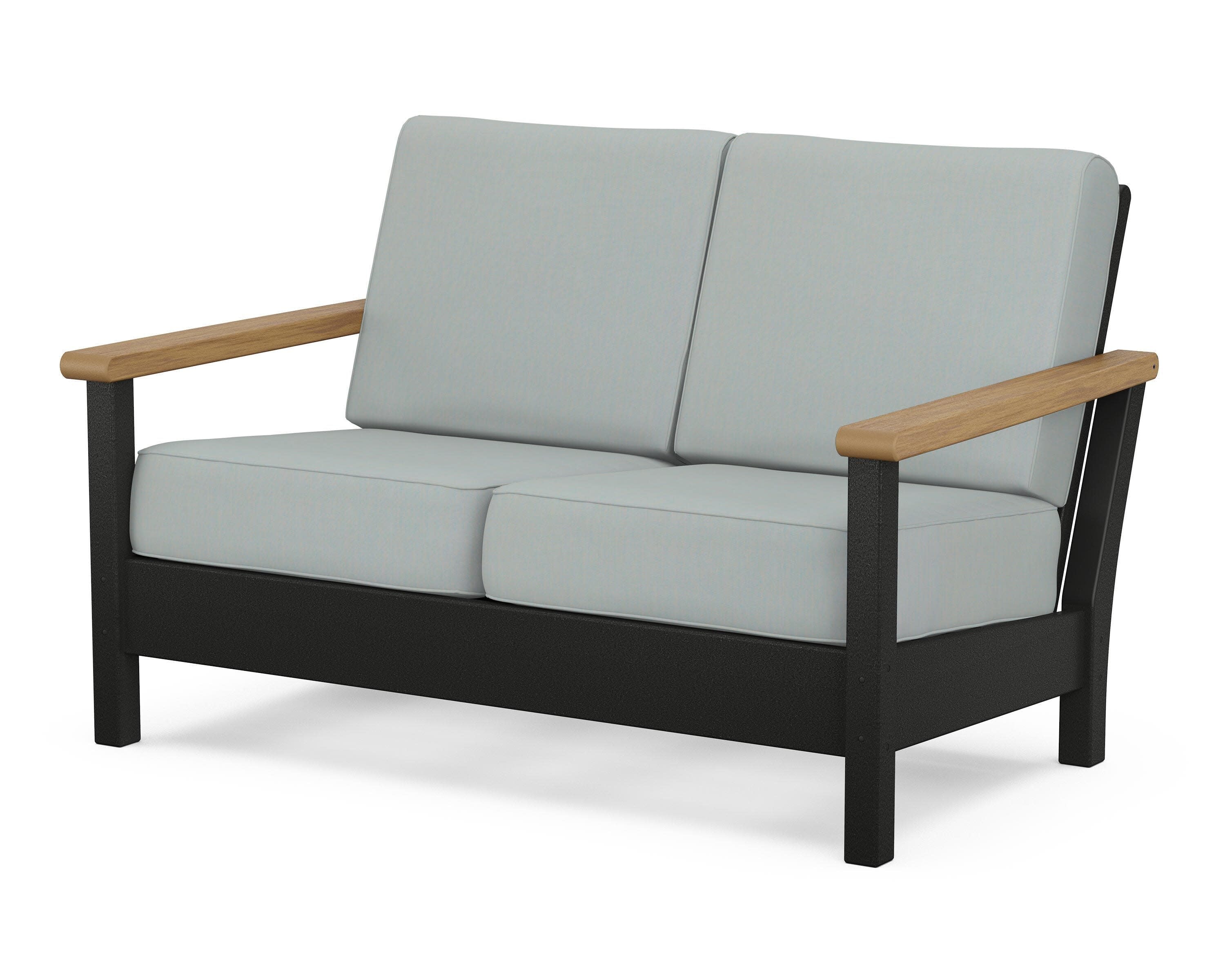 Harbour Deep Seating Loveseat in Black / Natural / Spa