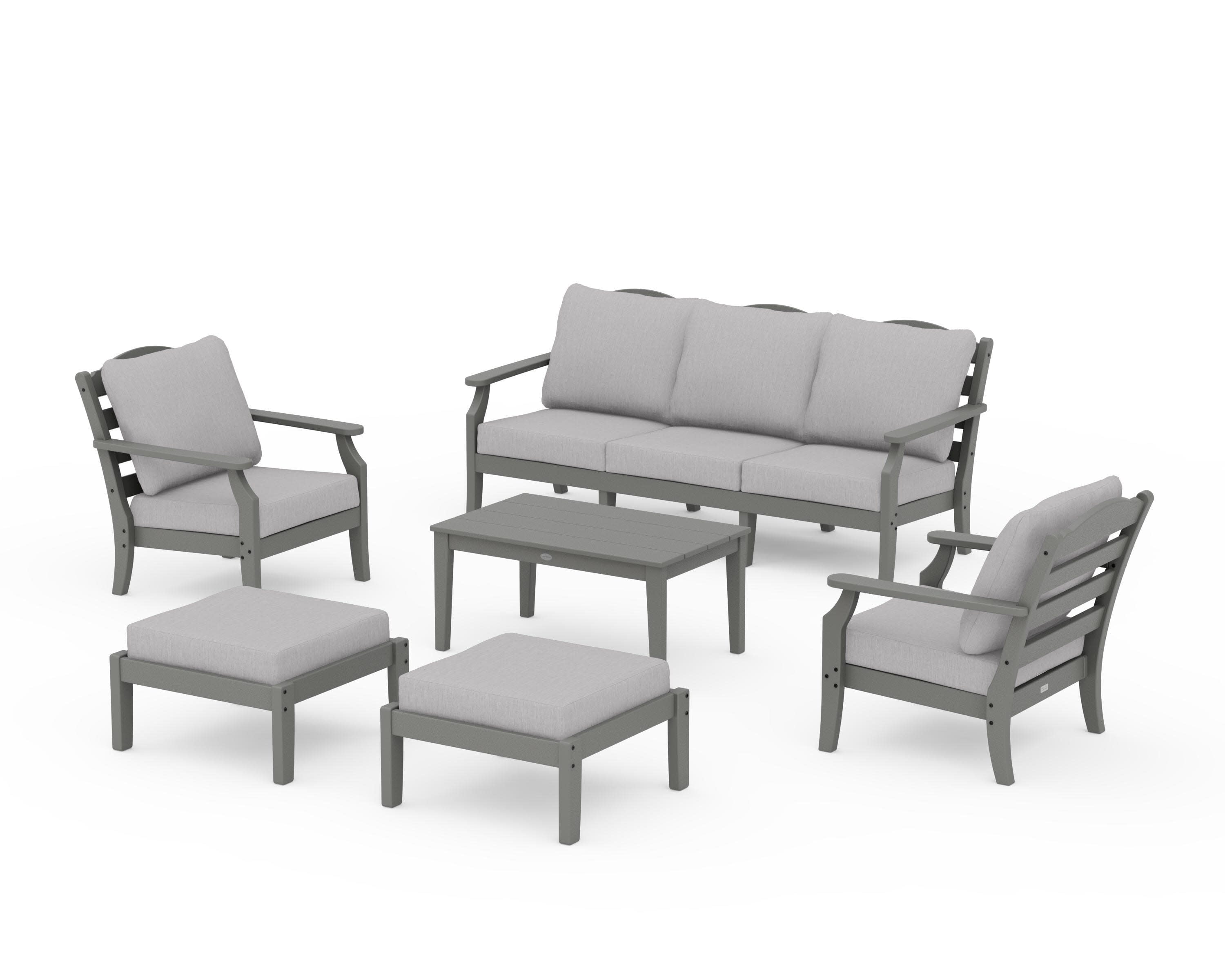 Savannah 6-Piece Lounge Sofa Set in Slate Grey / Granite