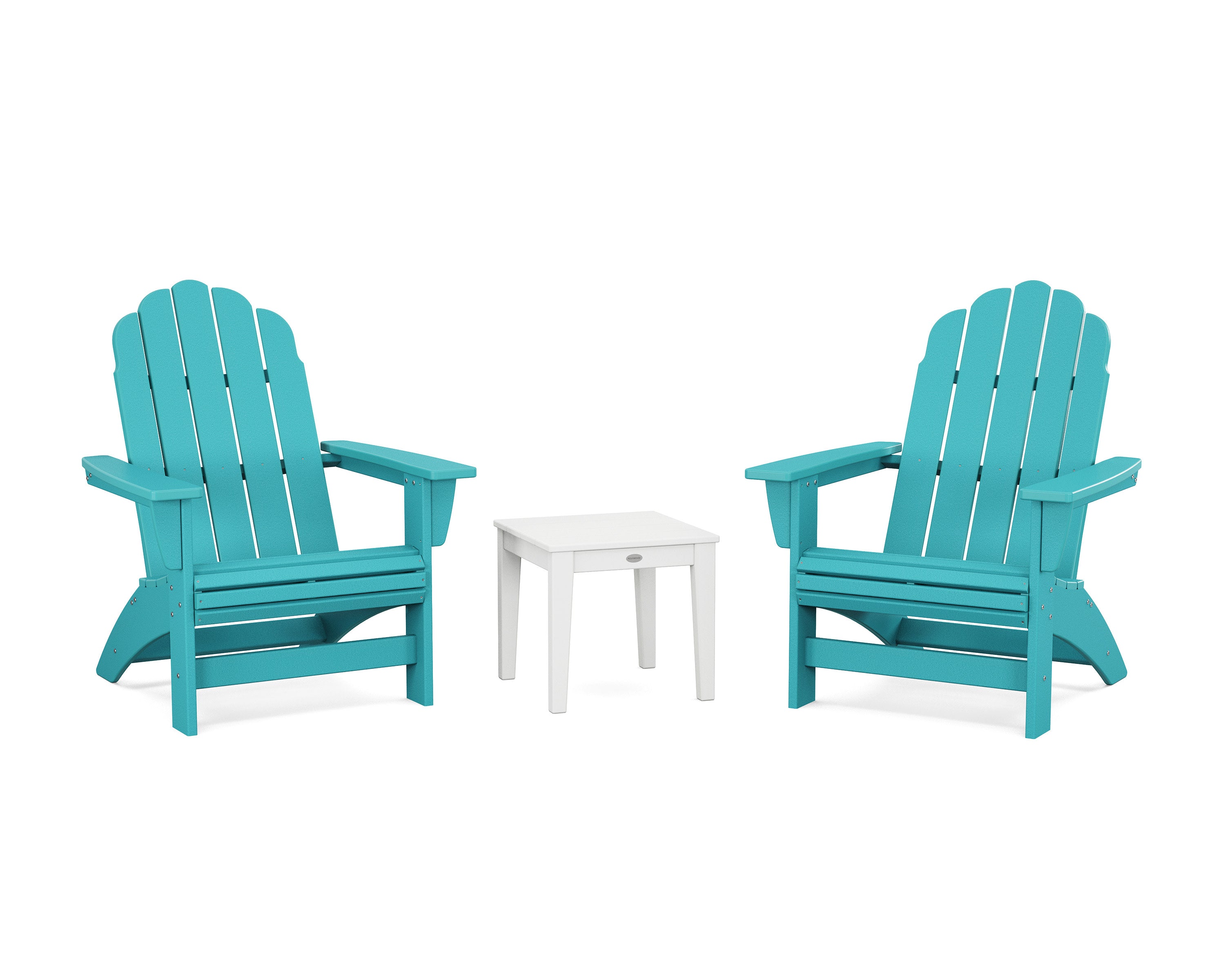 3-Piece Vineyard Grand Adirondack Set in Aruba / White