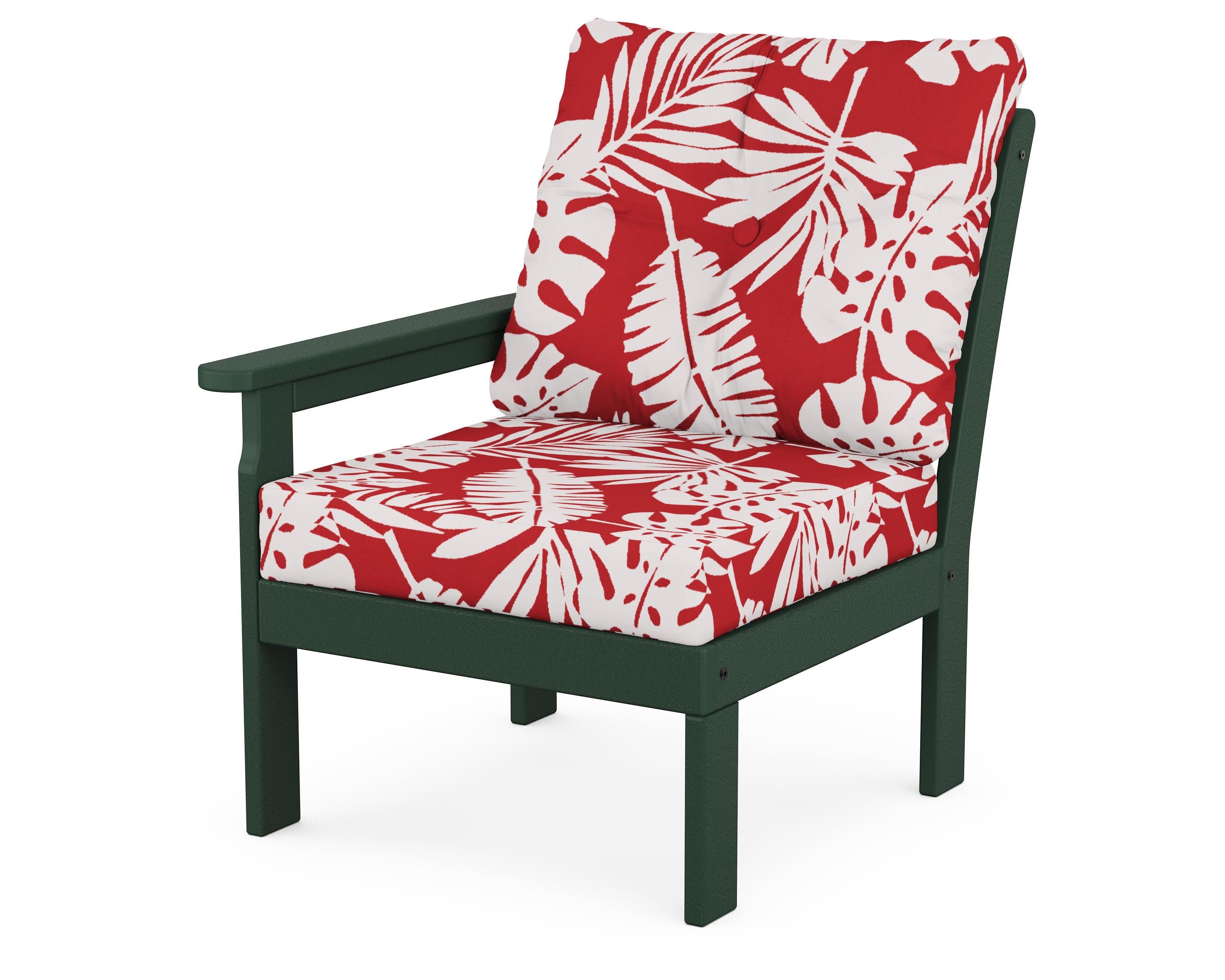 Vineyard Modular Left Arm Chair in Green / Leaf Crimson