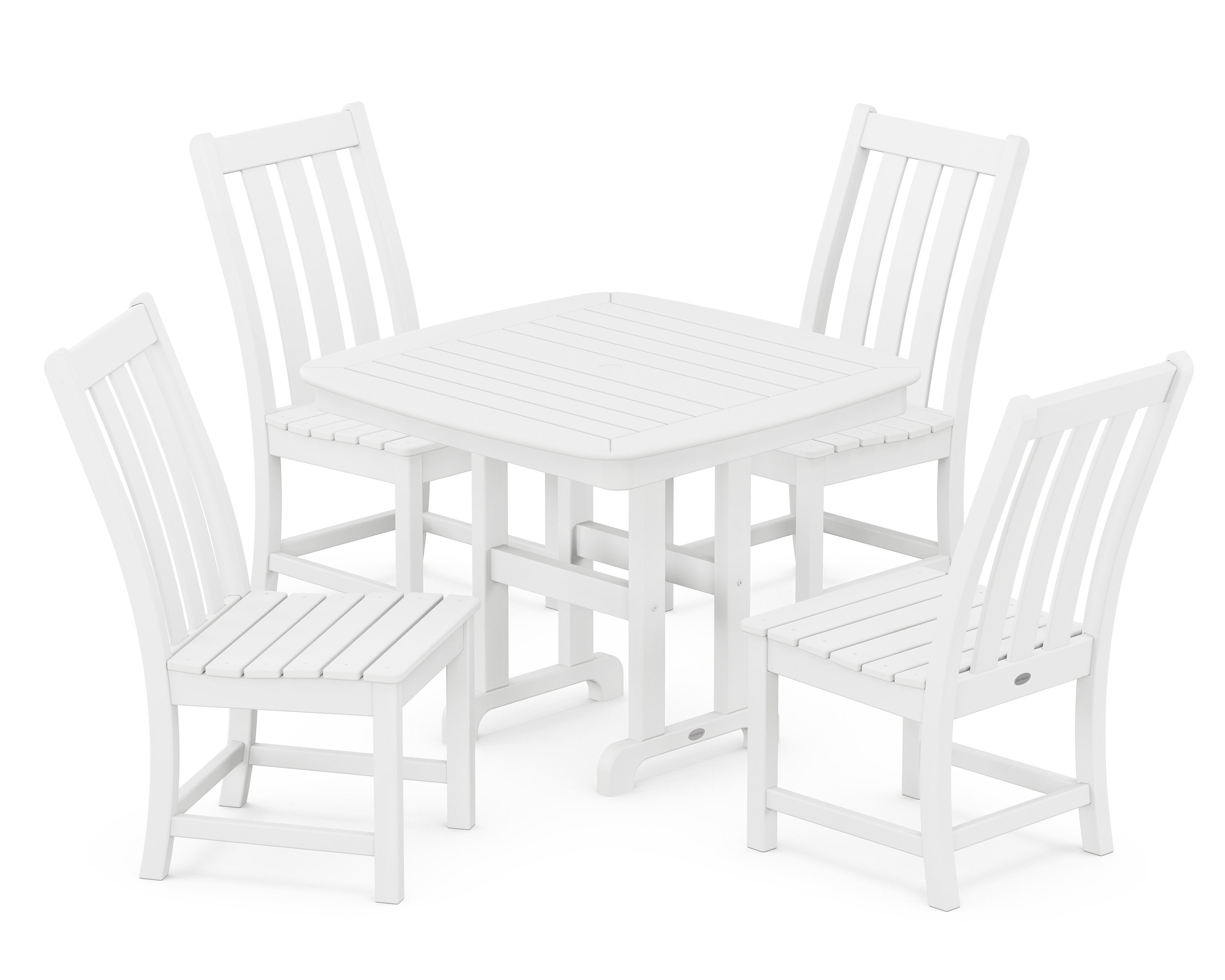 Vineyard 5-Piece Side Chair Dining Set in White