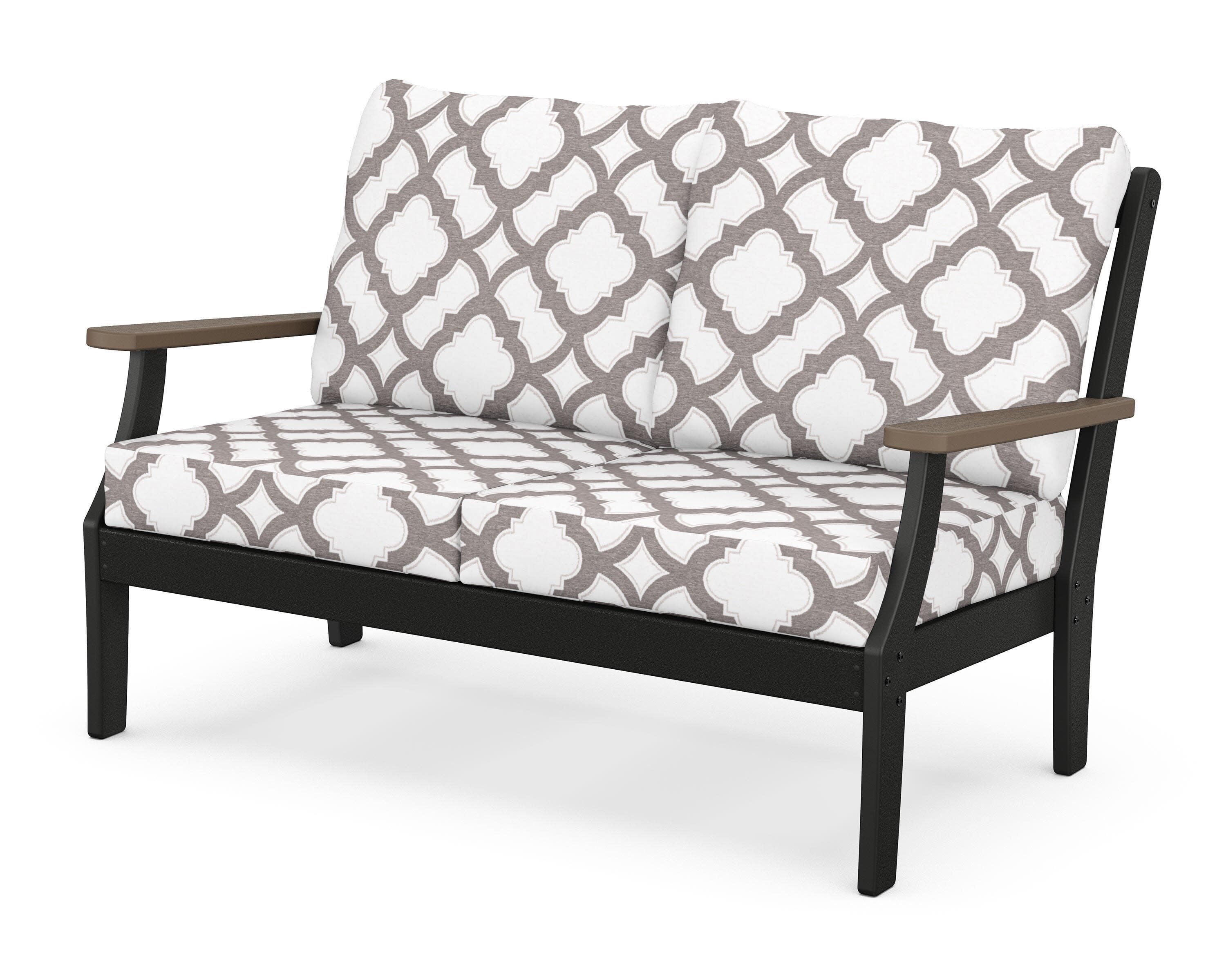Braxton Deep Seating Loveseat in Black / Kona / Trellis Grey Mist
