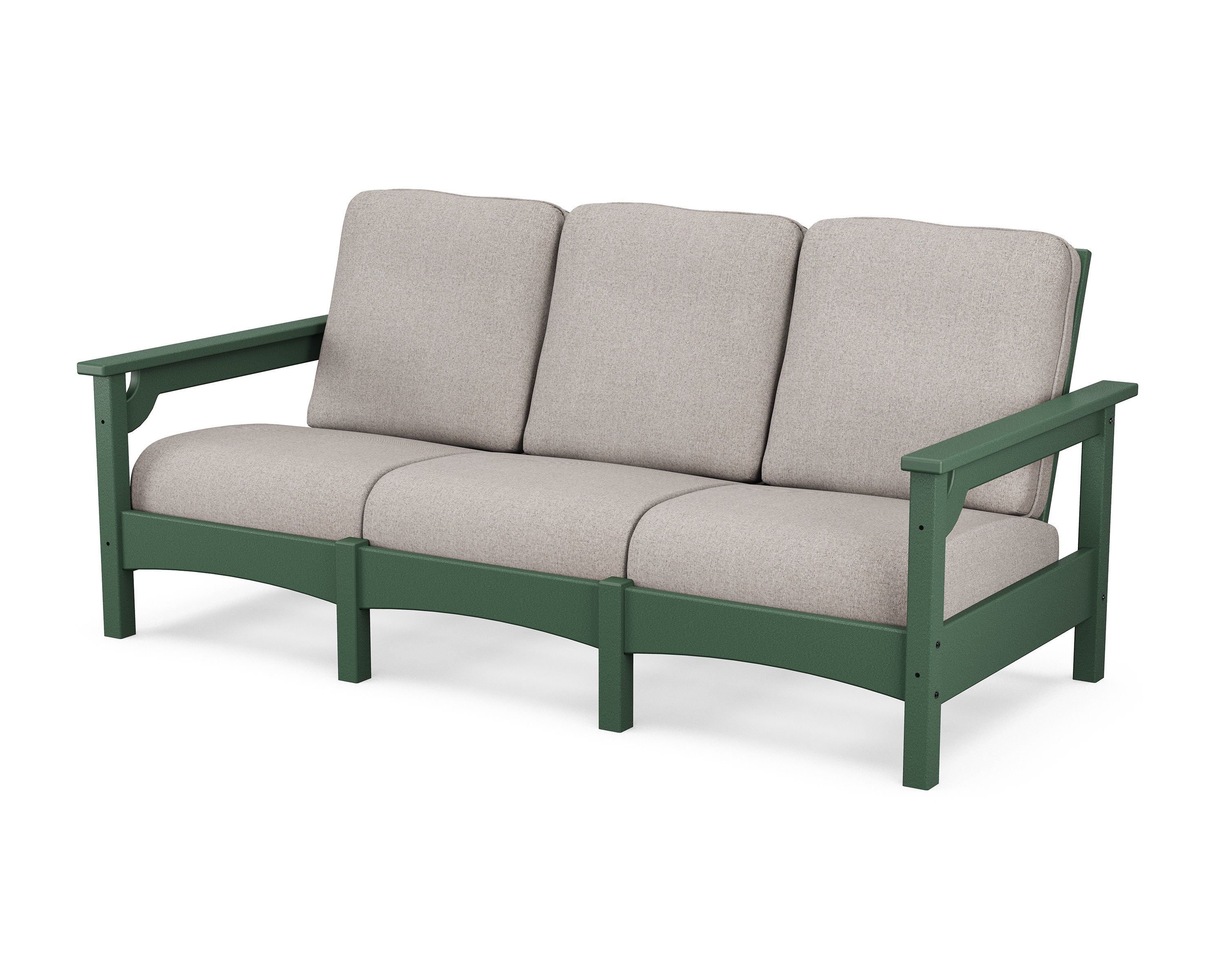 Club Sofa in Green / Weathered Tweed