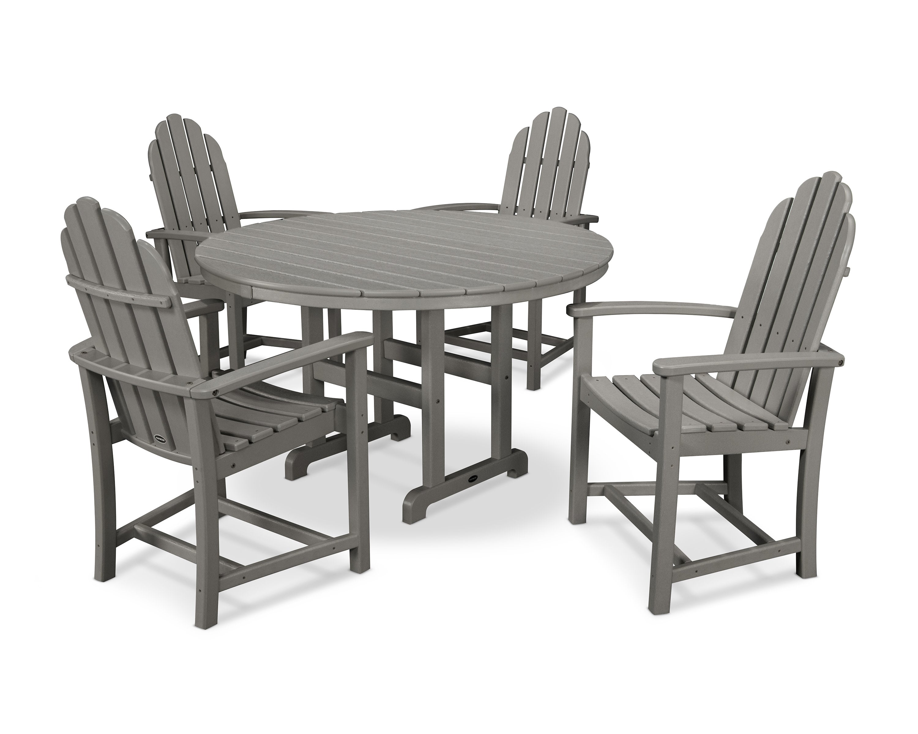Classic Adirondack 5-Piece Round Farmhouse Dining Set in Slate Grey