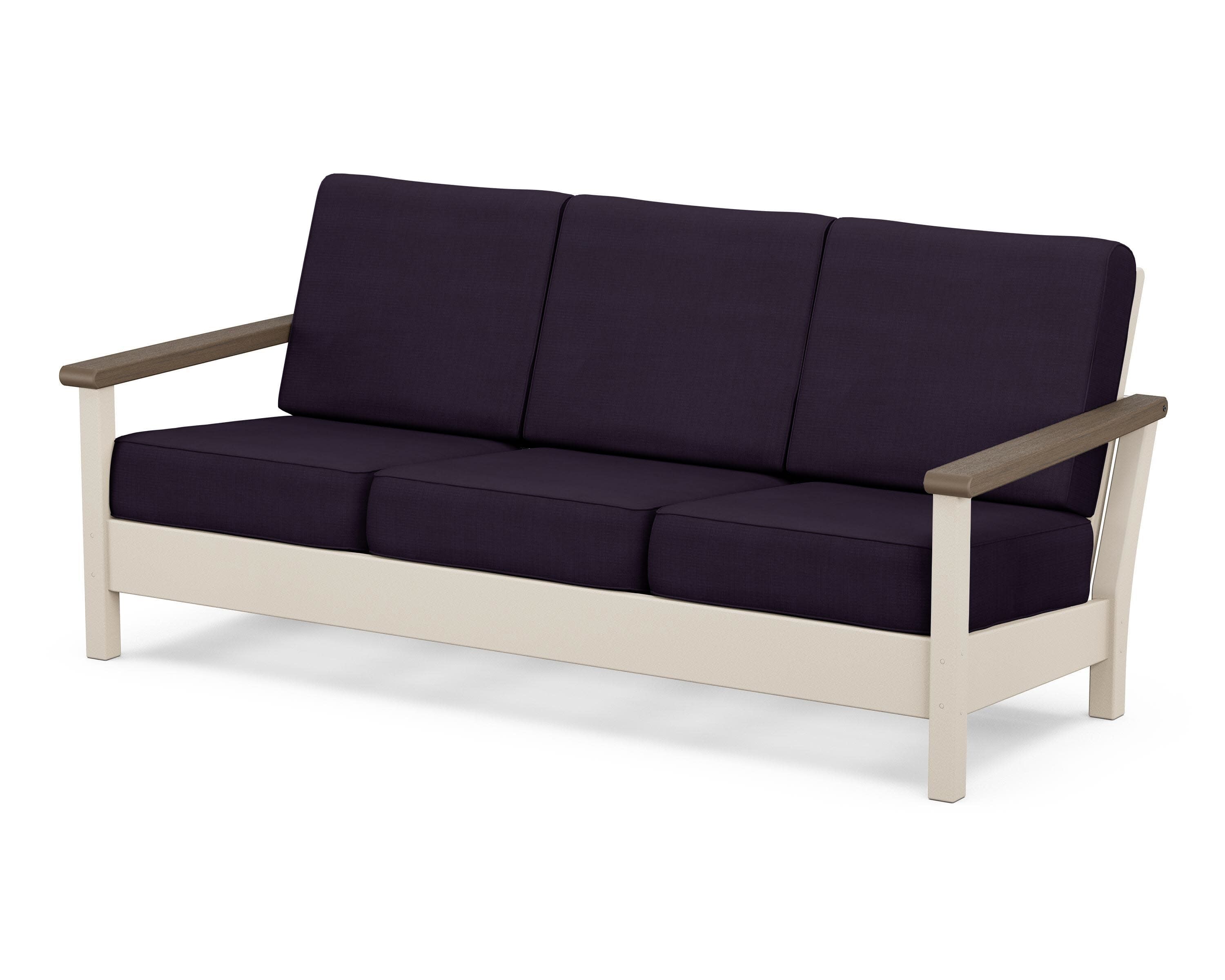 Harbour Deep Seating Sofa in Sand / Kona / Navy Linen