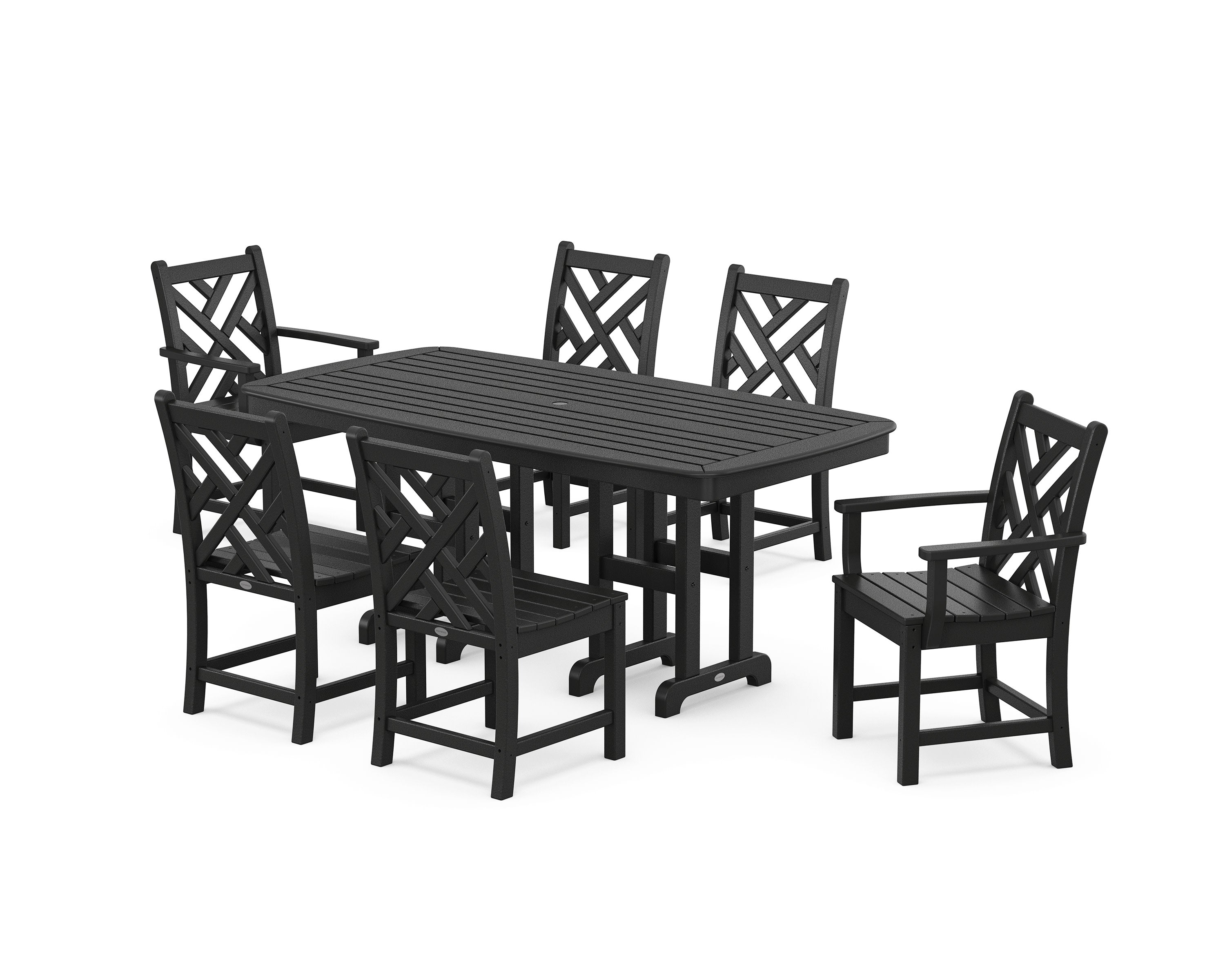 Chippendale 7-Piece Dining Set in Black