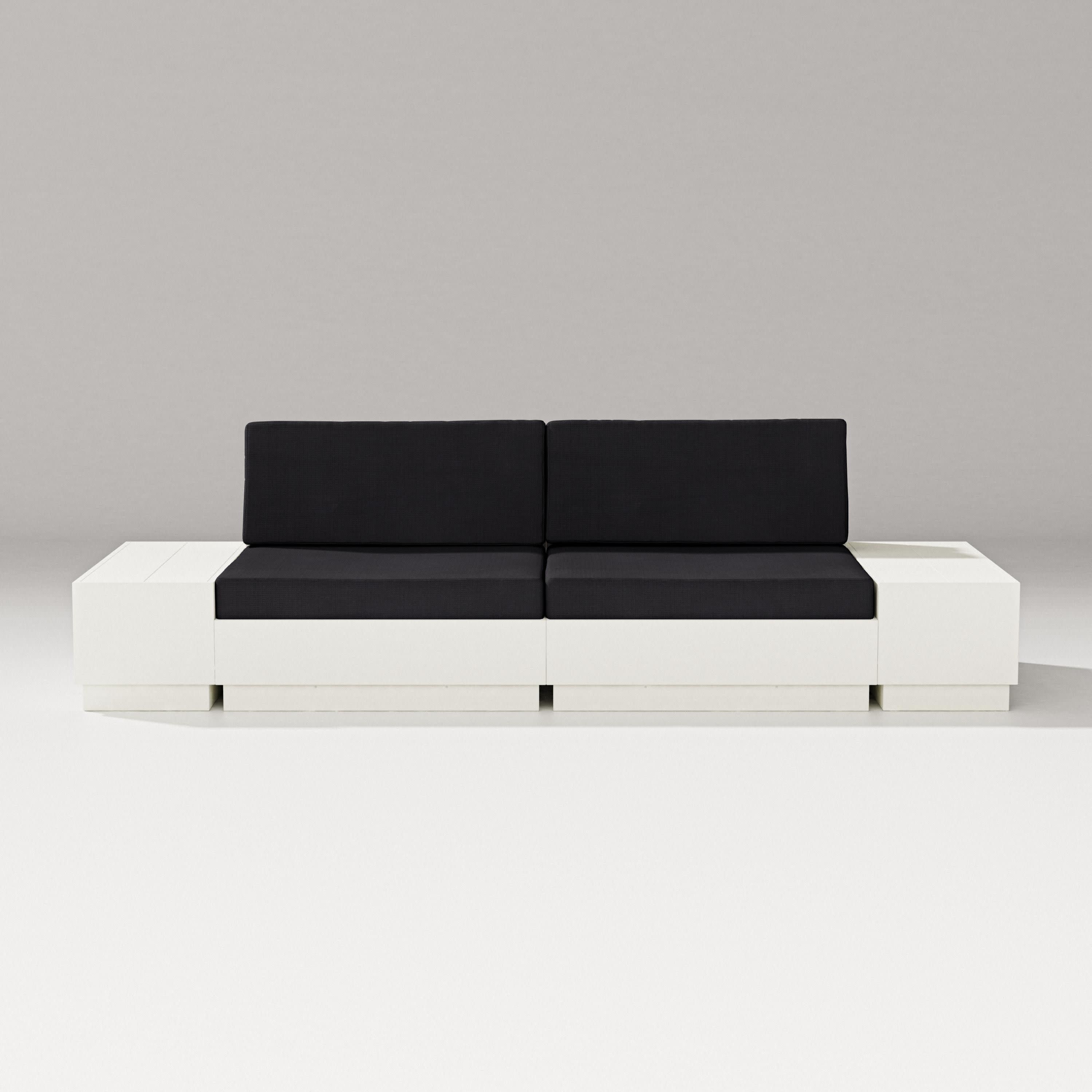 Elevate 4-Piece Loveseat Sectional in Vintage White / Midnight Linen