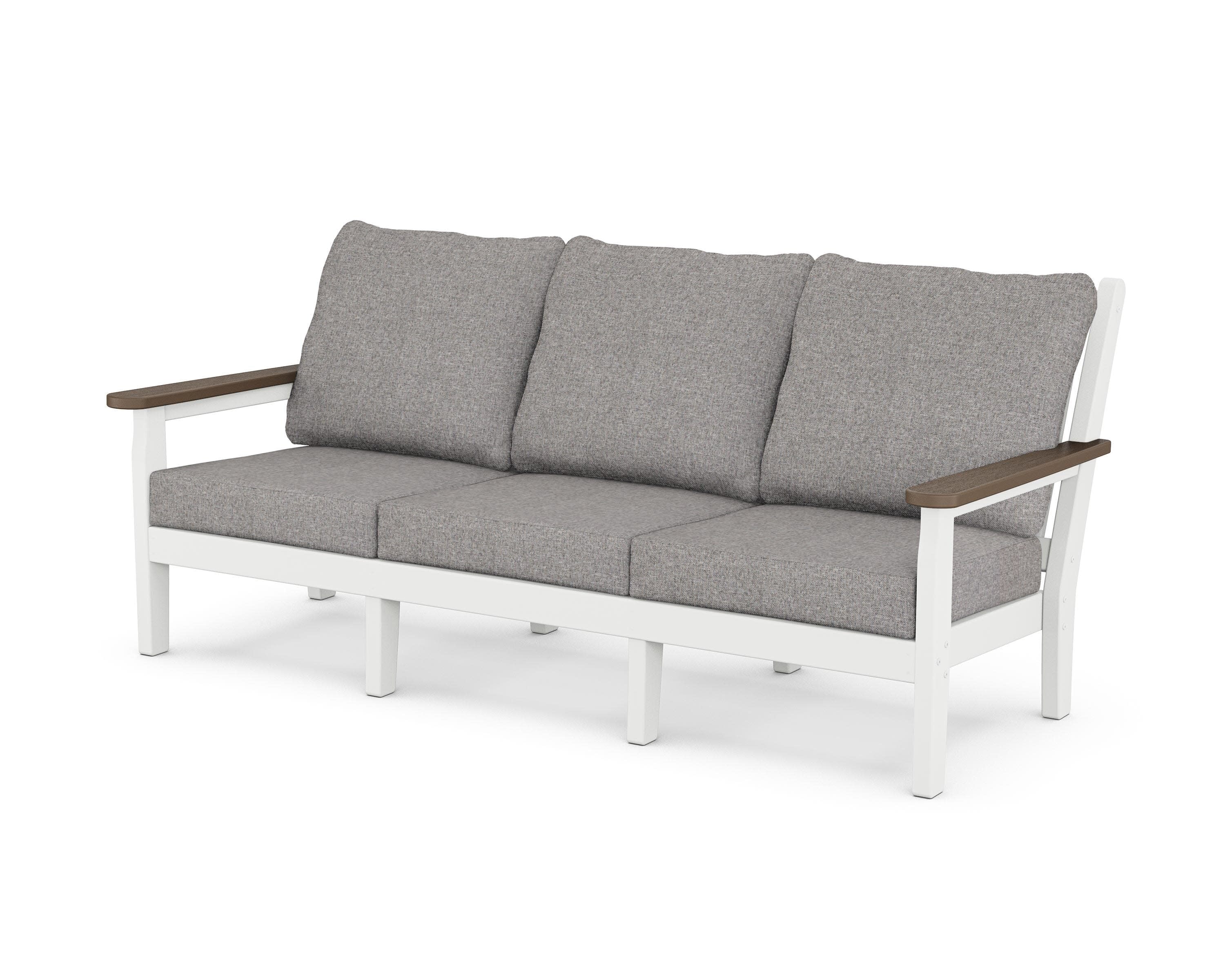 Chippendale Deep Seating Sofa in White / Kona / Grey Mist