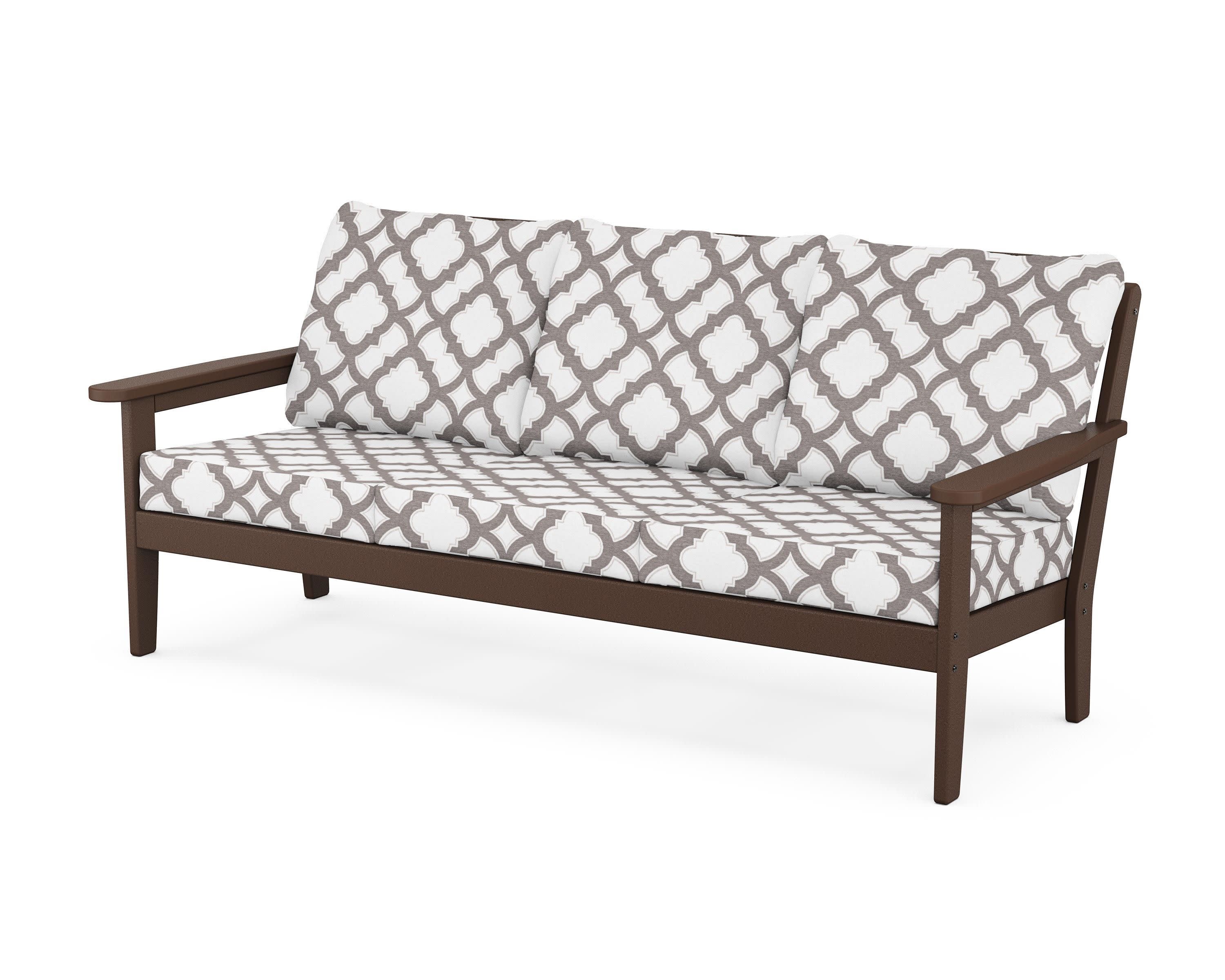 Cottage Deep Seating Sofa in Mahogany / Trellis Grey Mist