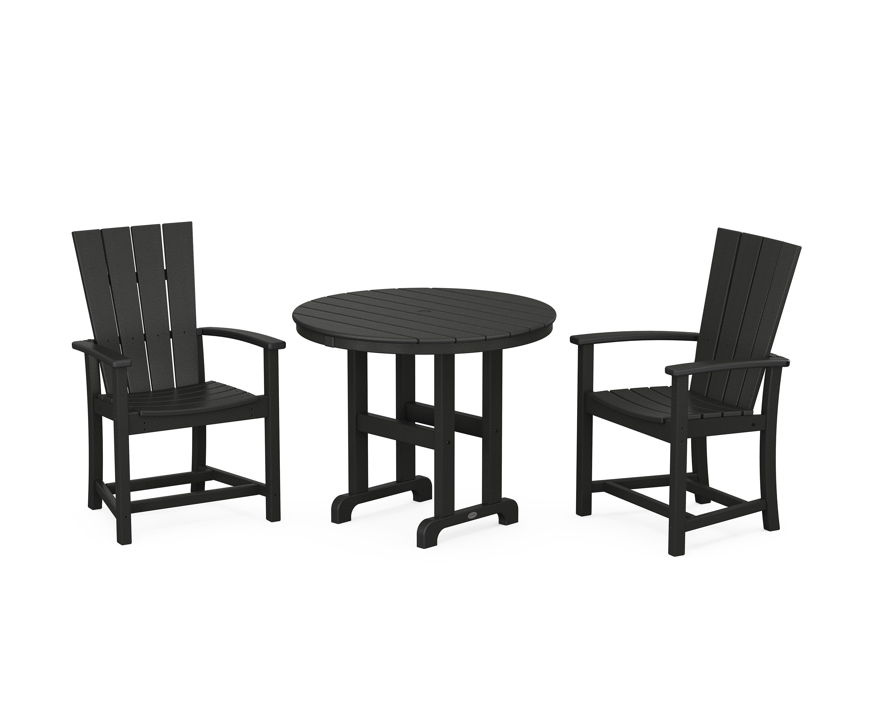 Quattro 3-Piece Round Farmhouse Dining Set in Black