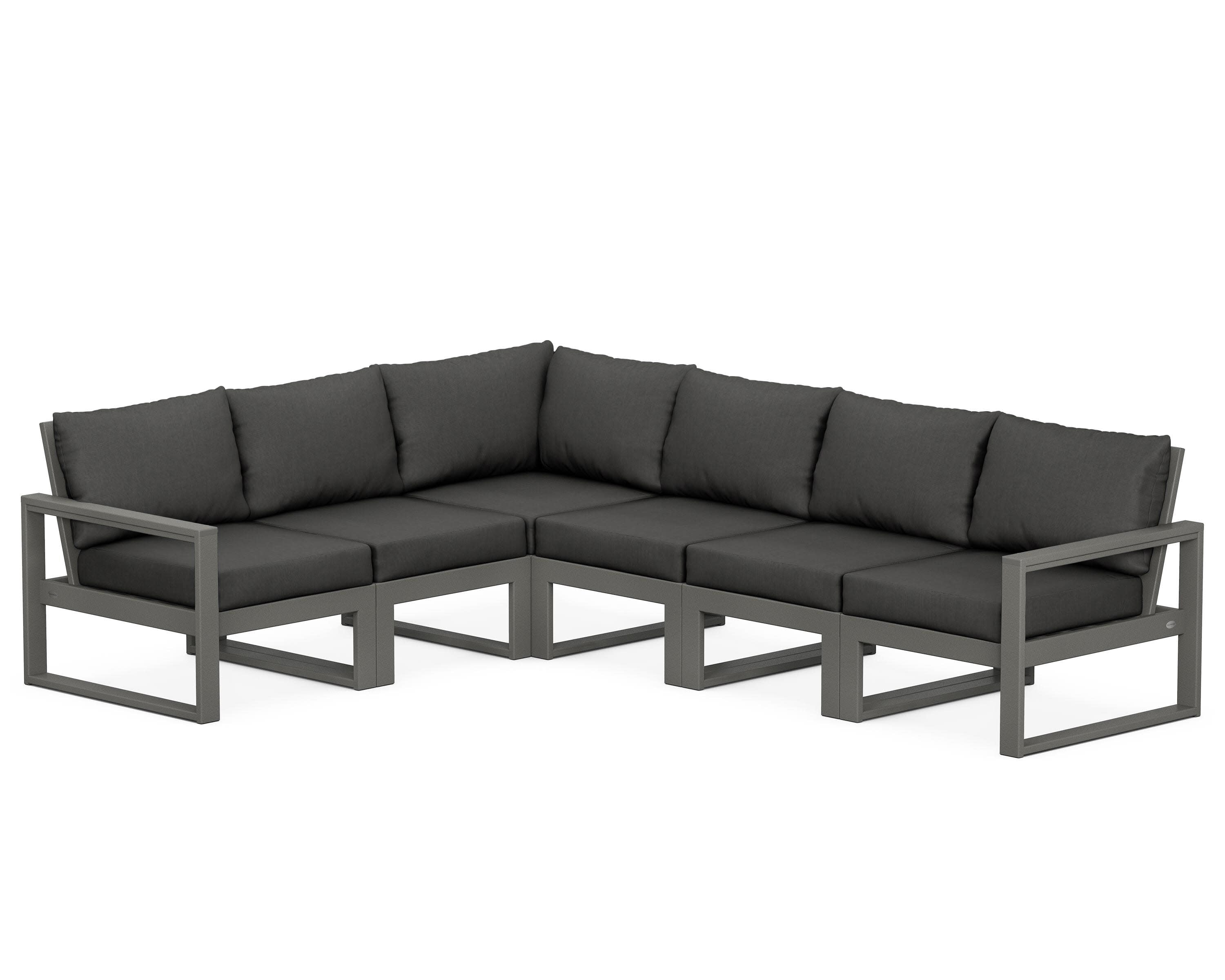 EDGE 6-Piece Modular Deep Seating Set in Slate Grey / Spectrum Carbon