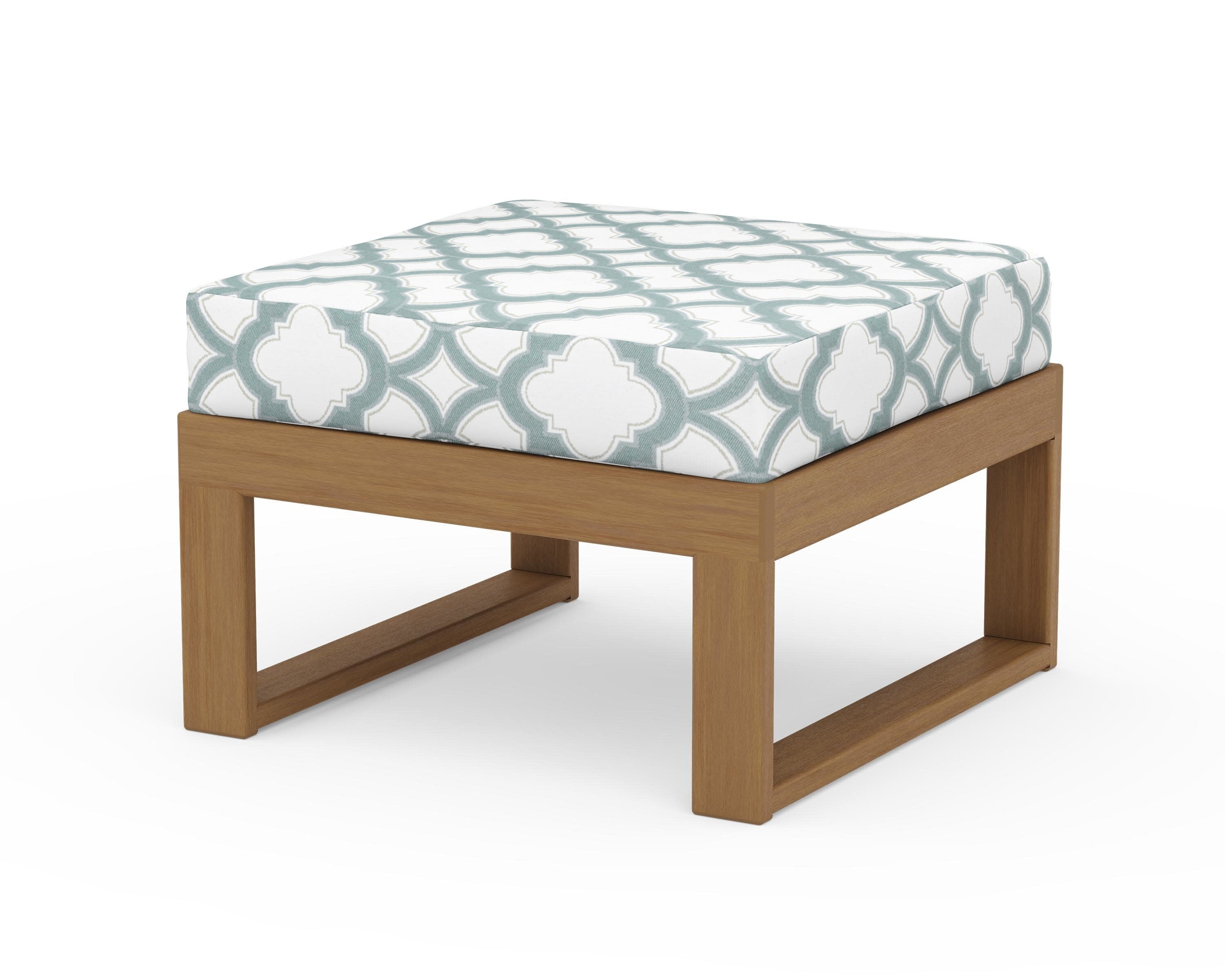 Modular Ottoman - Modern in Natural / Trellis Glacier Spa