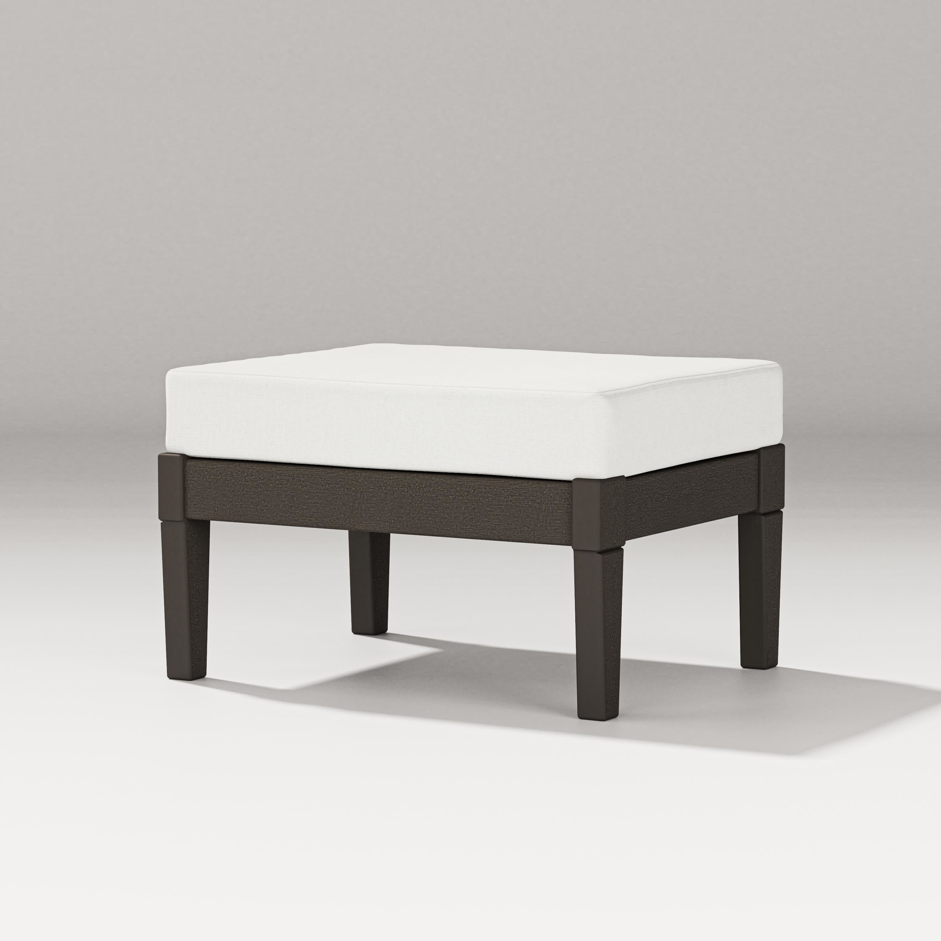 Estate Lounge Ottoman in Vintage Coffee / Natural Linen