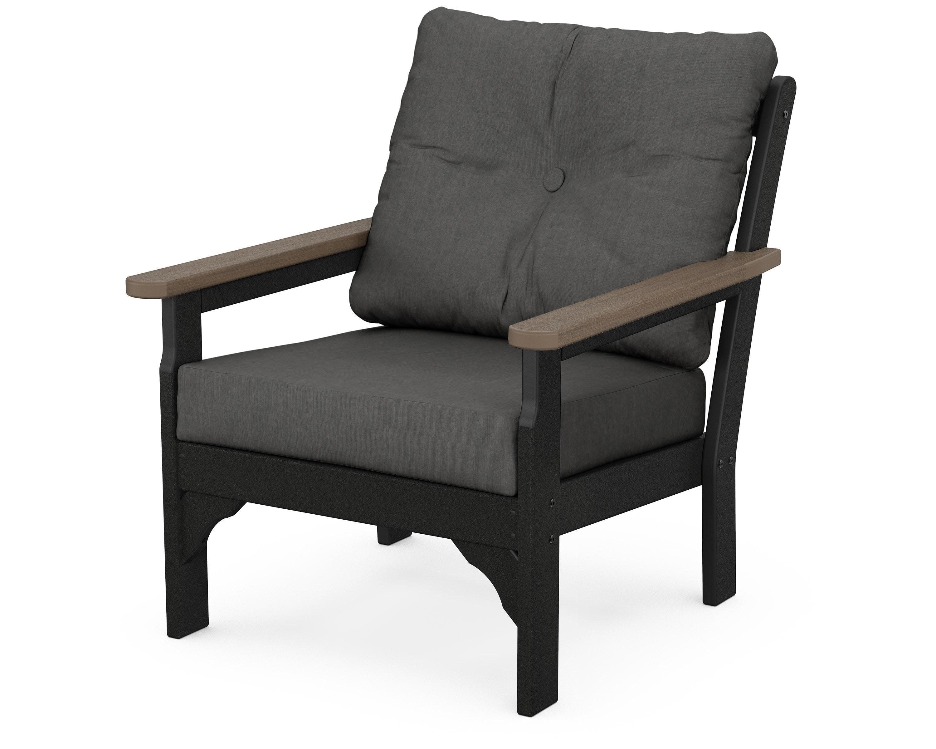 Vineyard Deep Seating Chair in Black / Kona / Spectrum Carbon