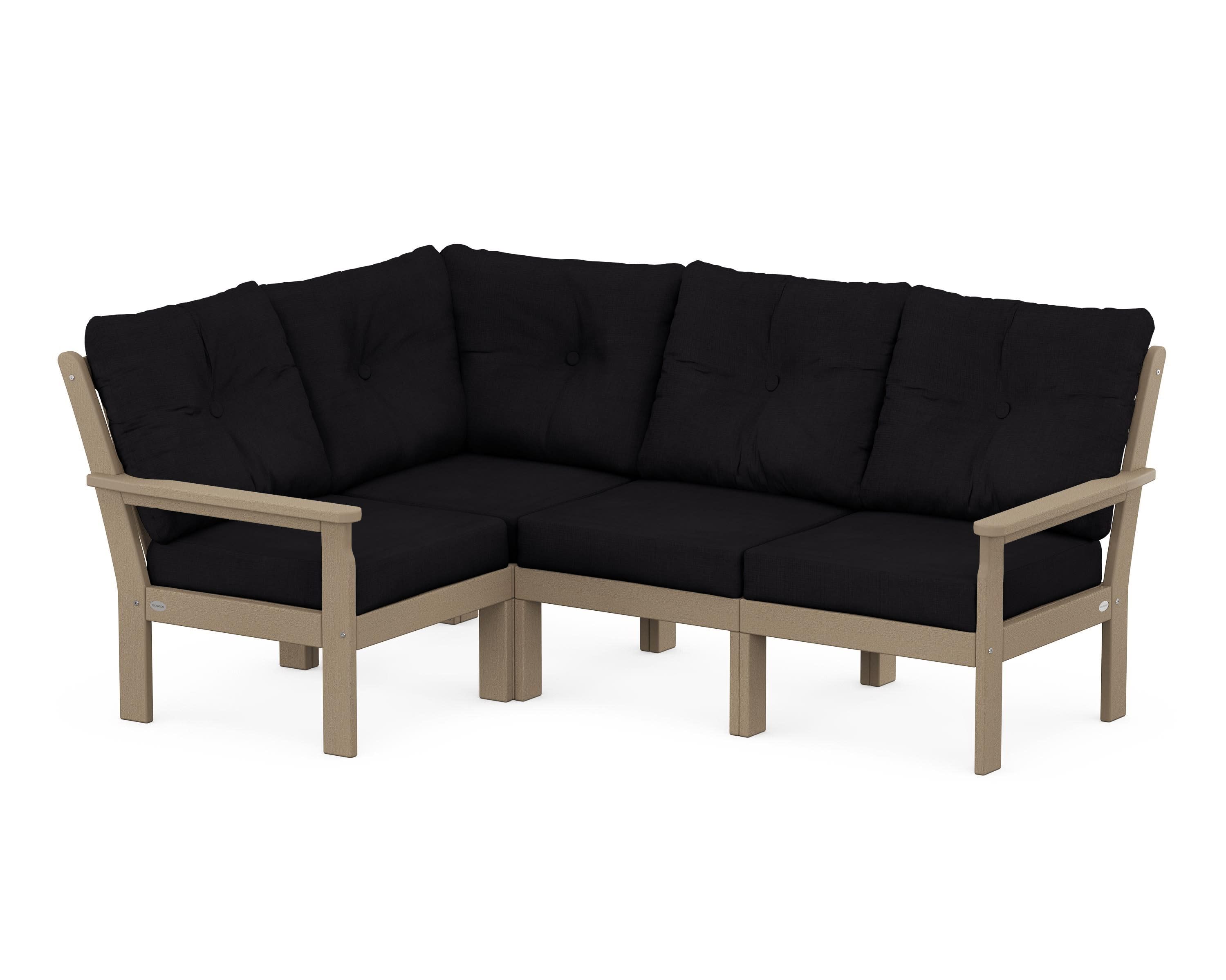 Vineyard 4-Piece Sectional in Vintage Sahara / Midnight Linen