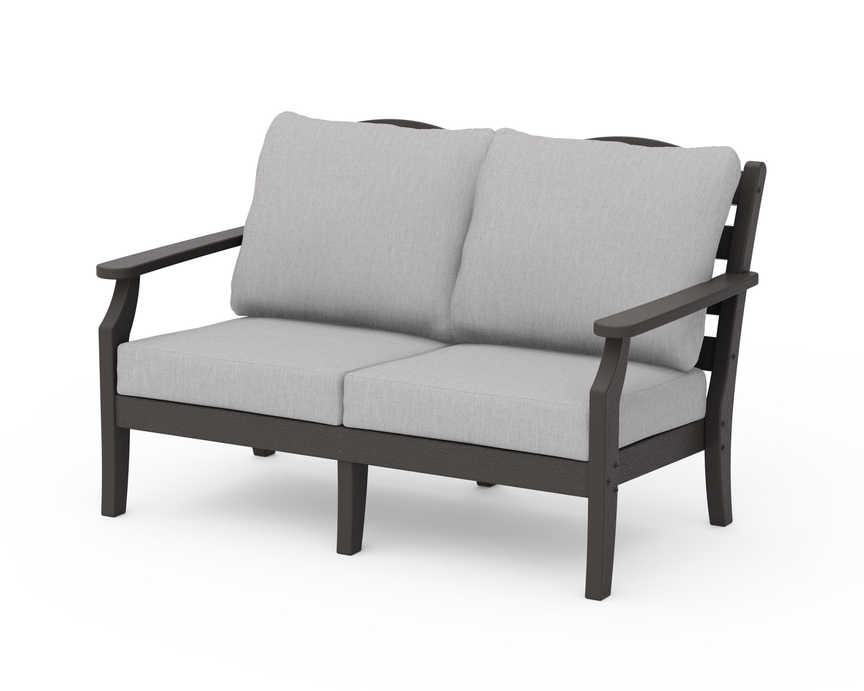 Savannah Deep Seating Loveseat in Vintage Coffee / Granite