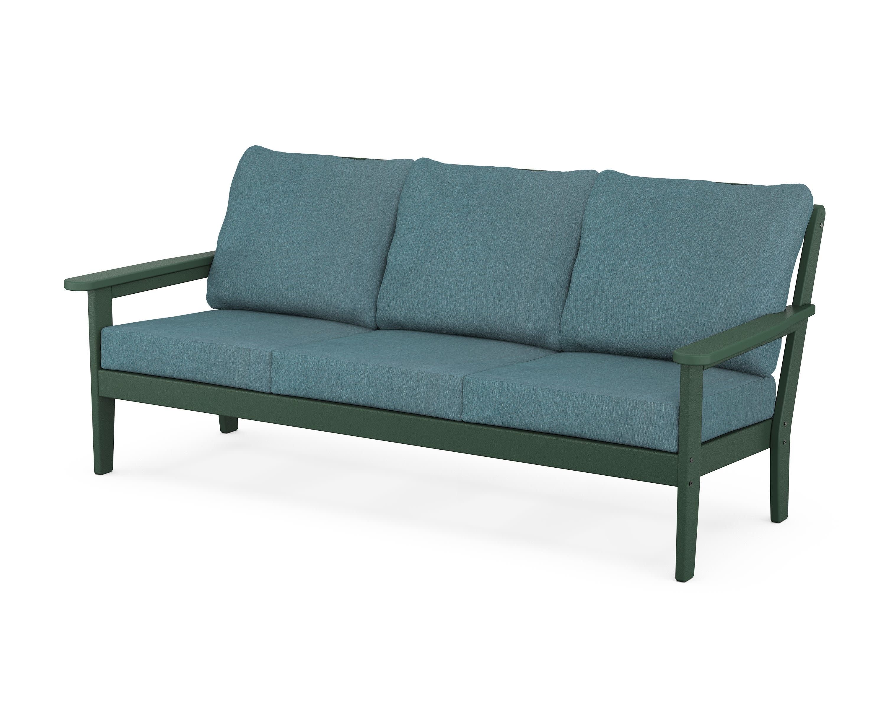 Cottage Deep Seating Sofa in Green / Ocean Teal