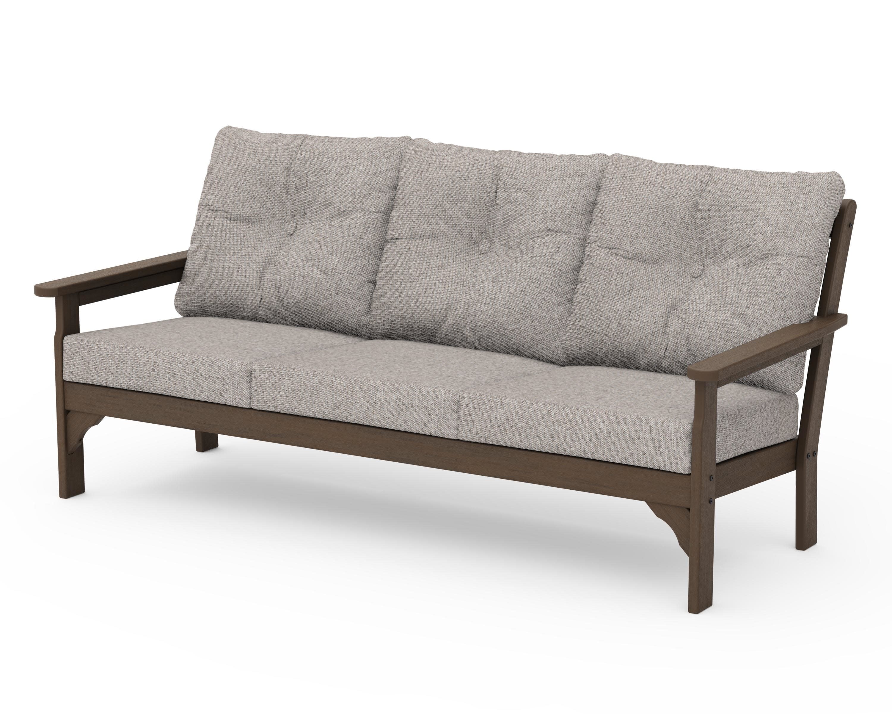 Vineyard Deep Seating Sofa in Kona / Weathered Tweed