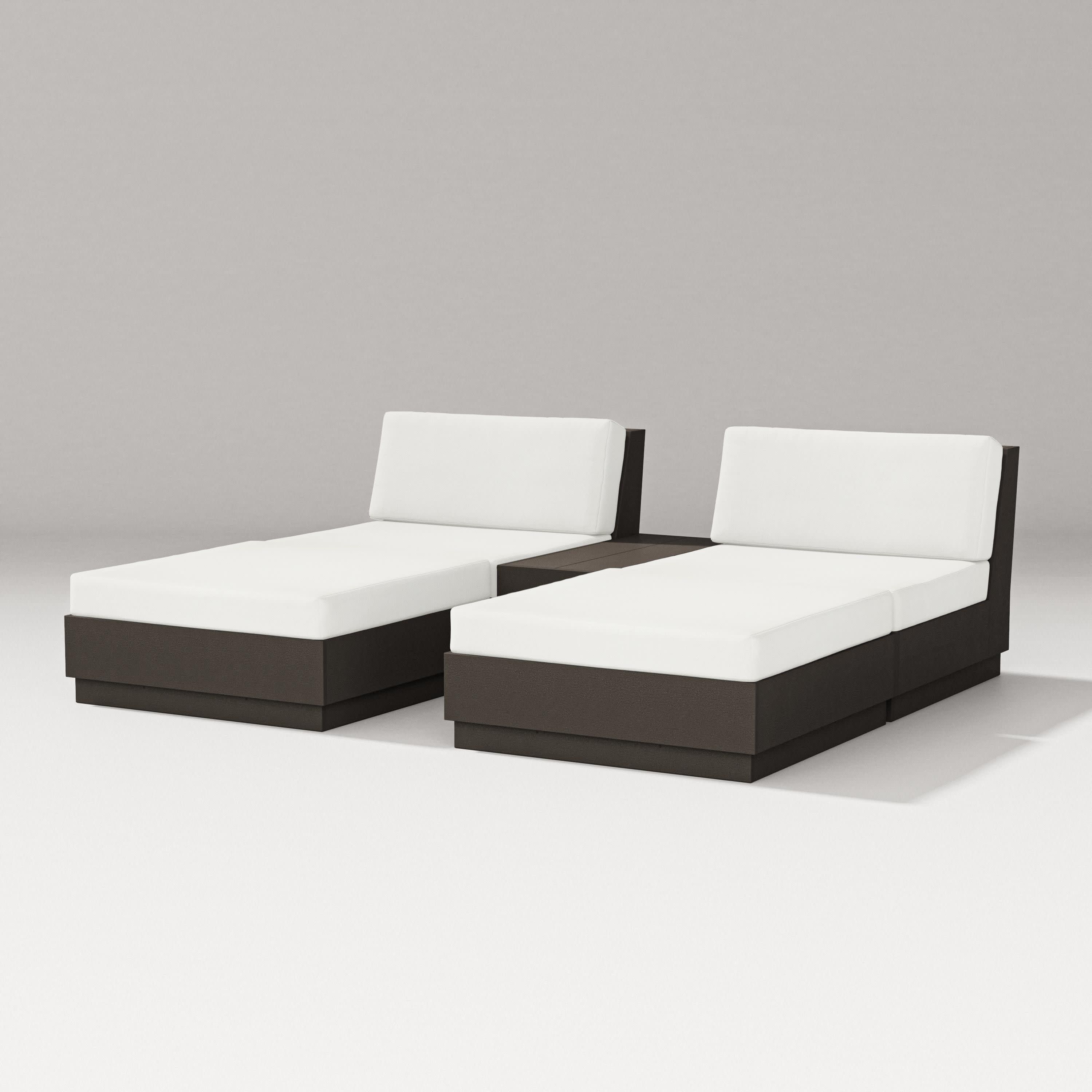 Elevate Double Chaise Set in Vintage Coffee / Natural Linen