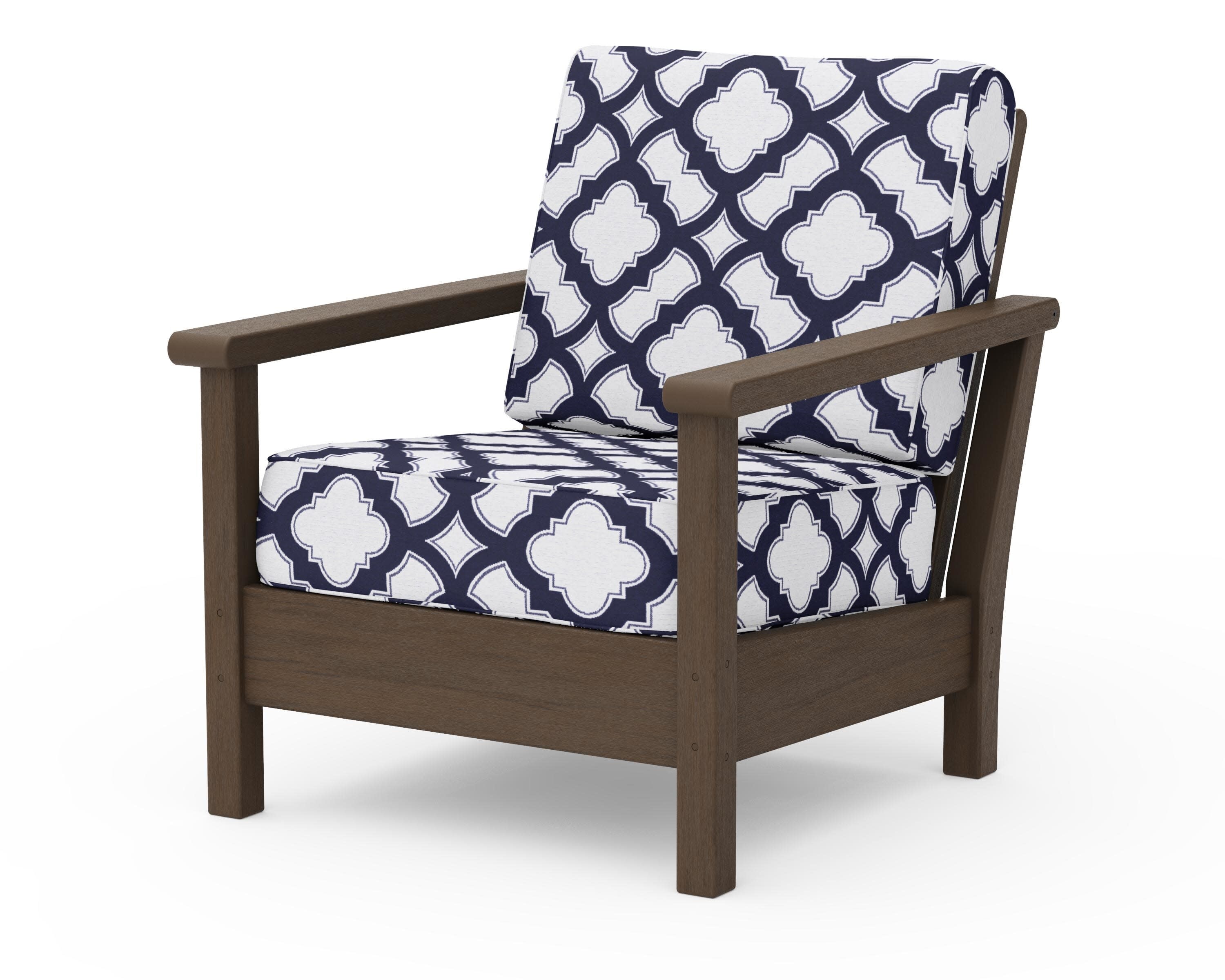 Harbour Deep Seating Chair in Kona / Trellis Navy