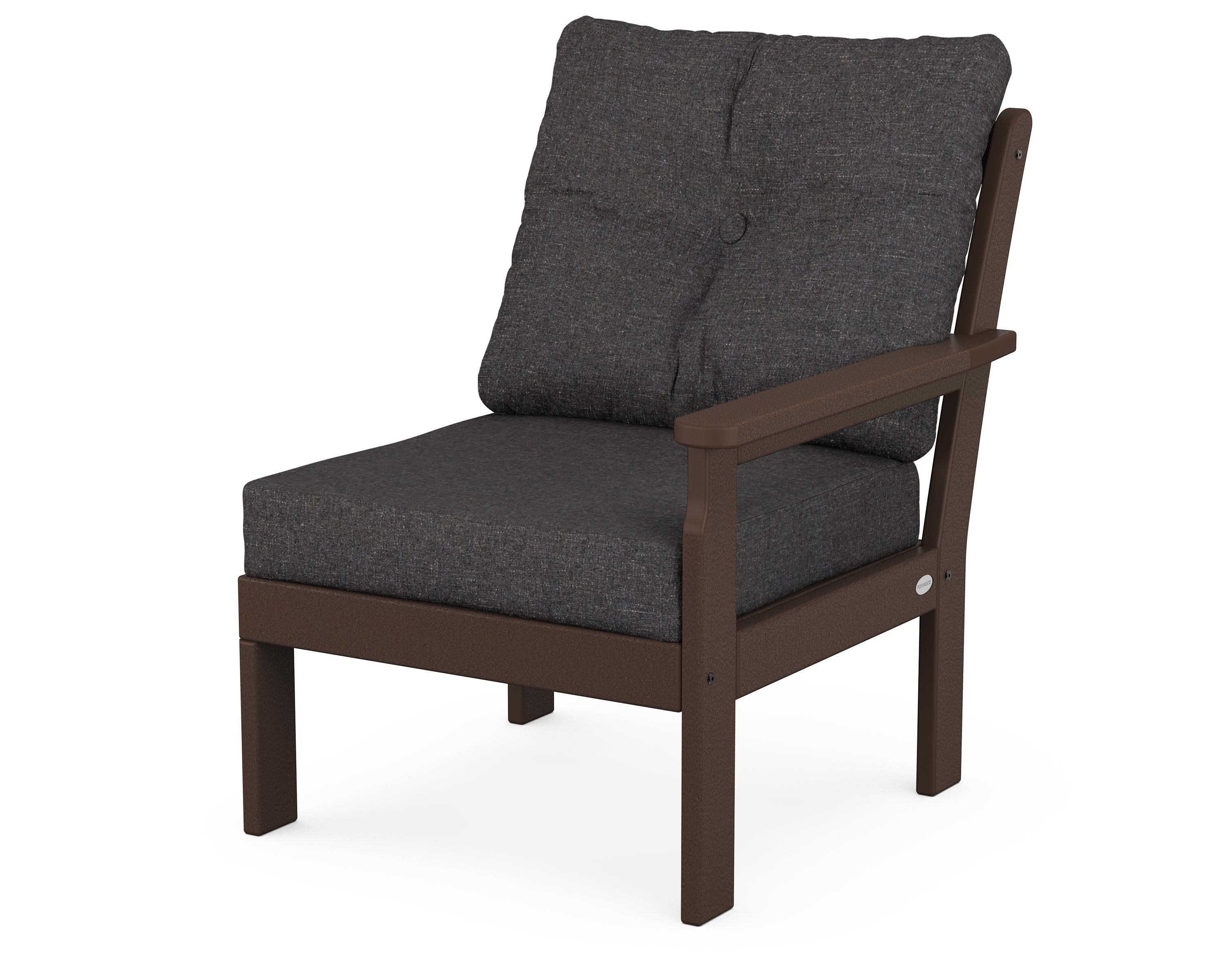 Vineyard Modular Right Arm Chair in Mahogany / Ash Charcoal