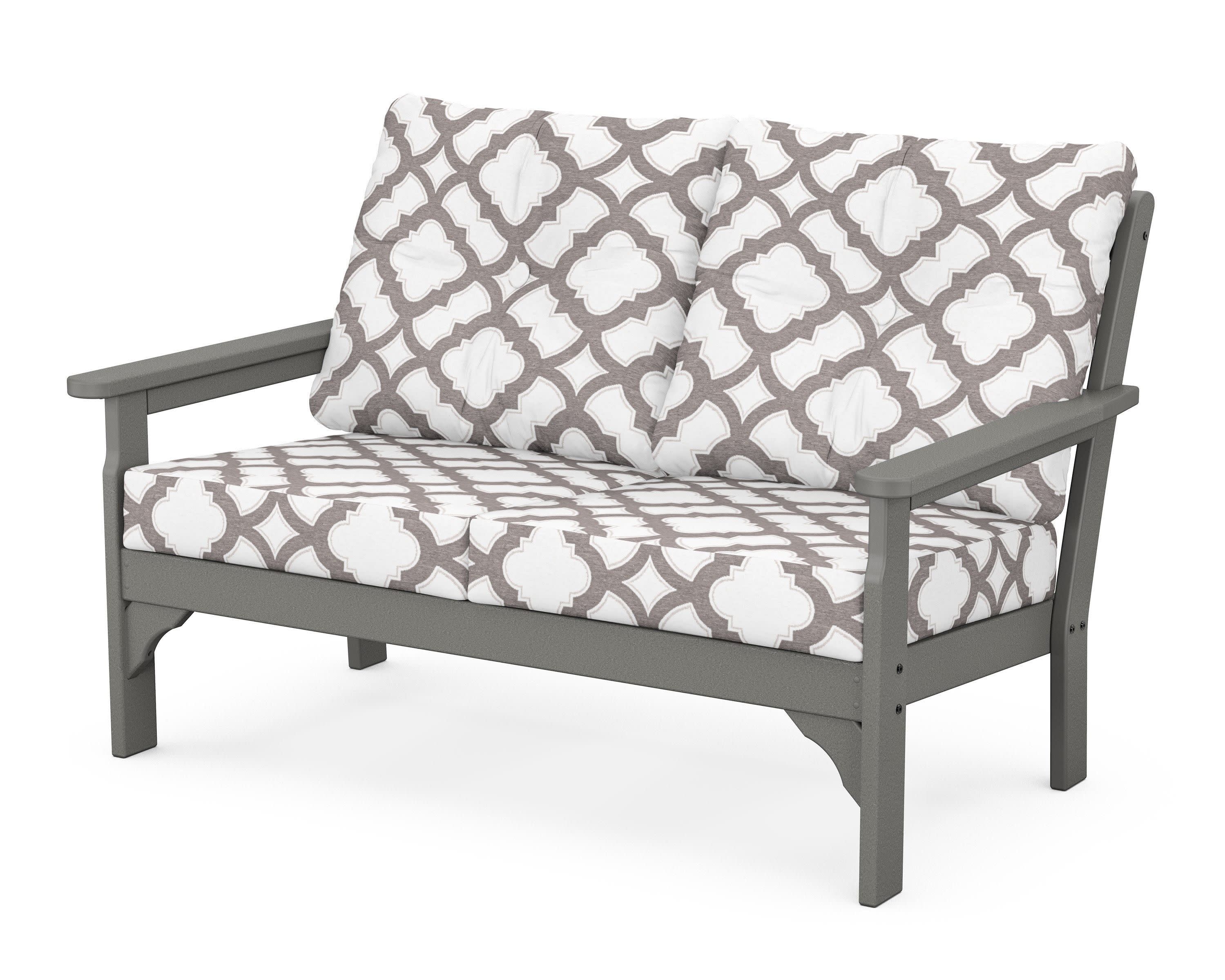 Vineyard Deep Seating Loveseat in Slate Grey / Trellis Grey Mist
