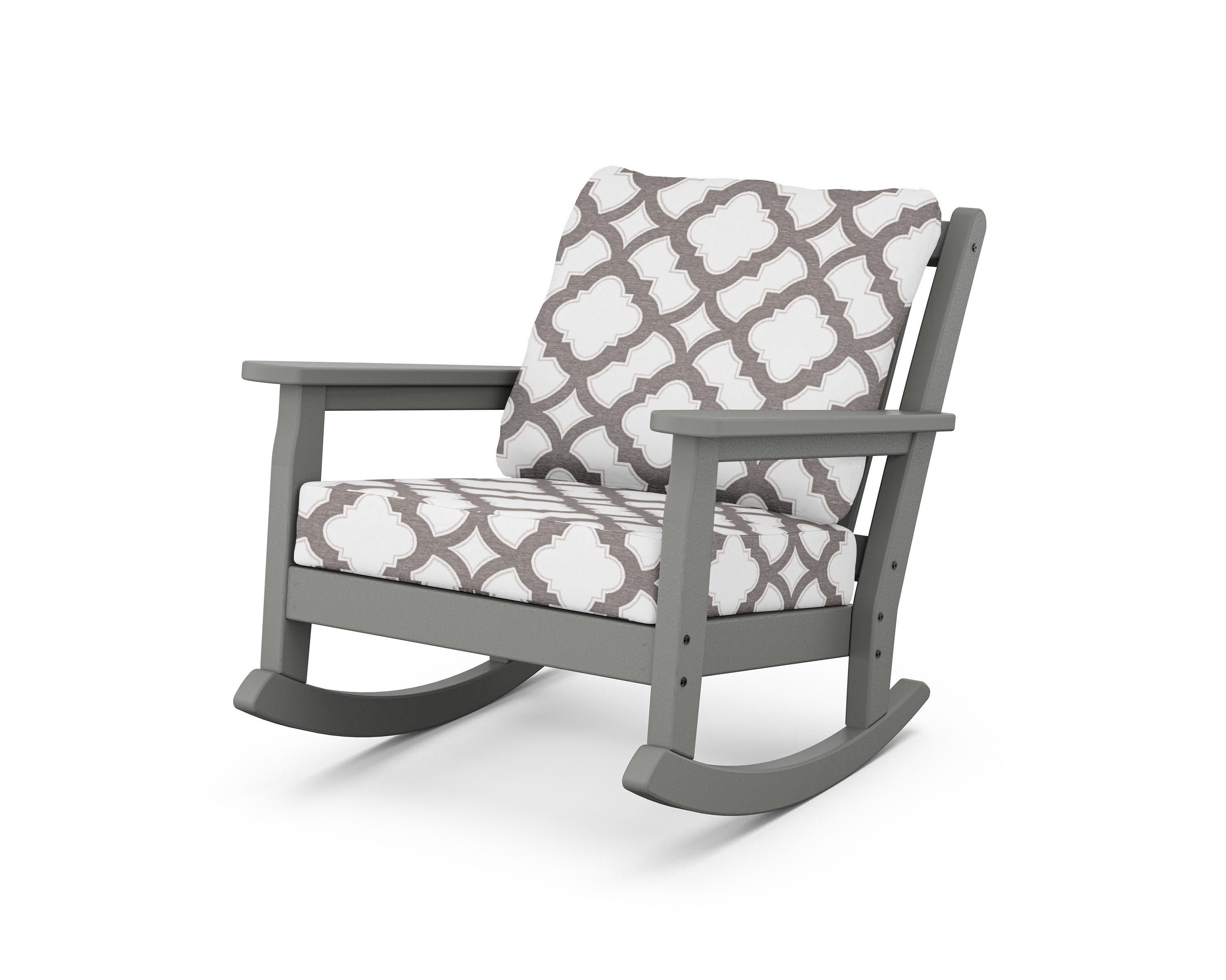 Chippendale Deep Seating Rocking Chair in Slate Grey / Trellis Grey Mist