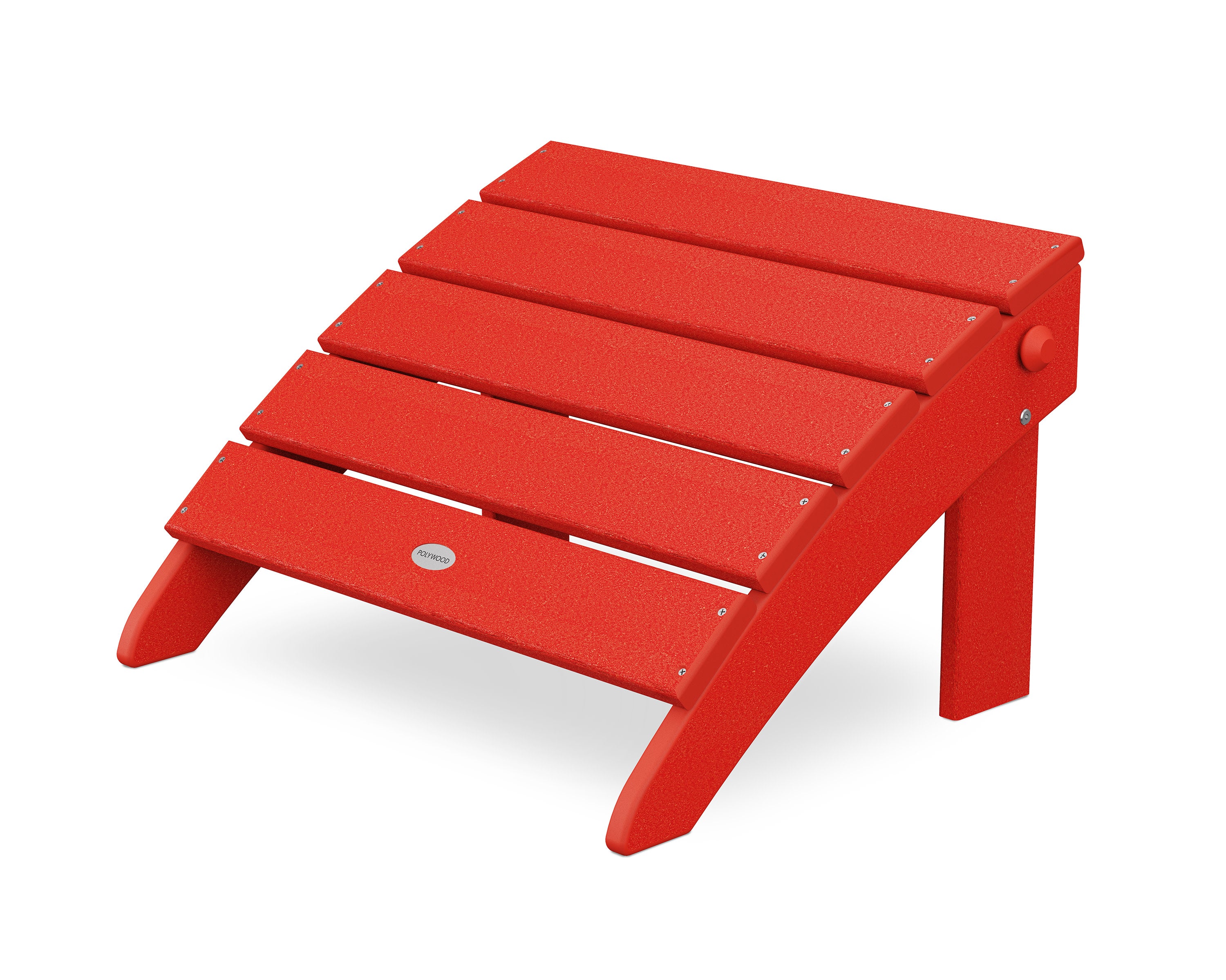 Classic Oversized Adirondack Folding Ottoman in Sunset Red