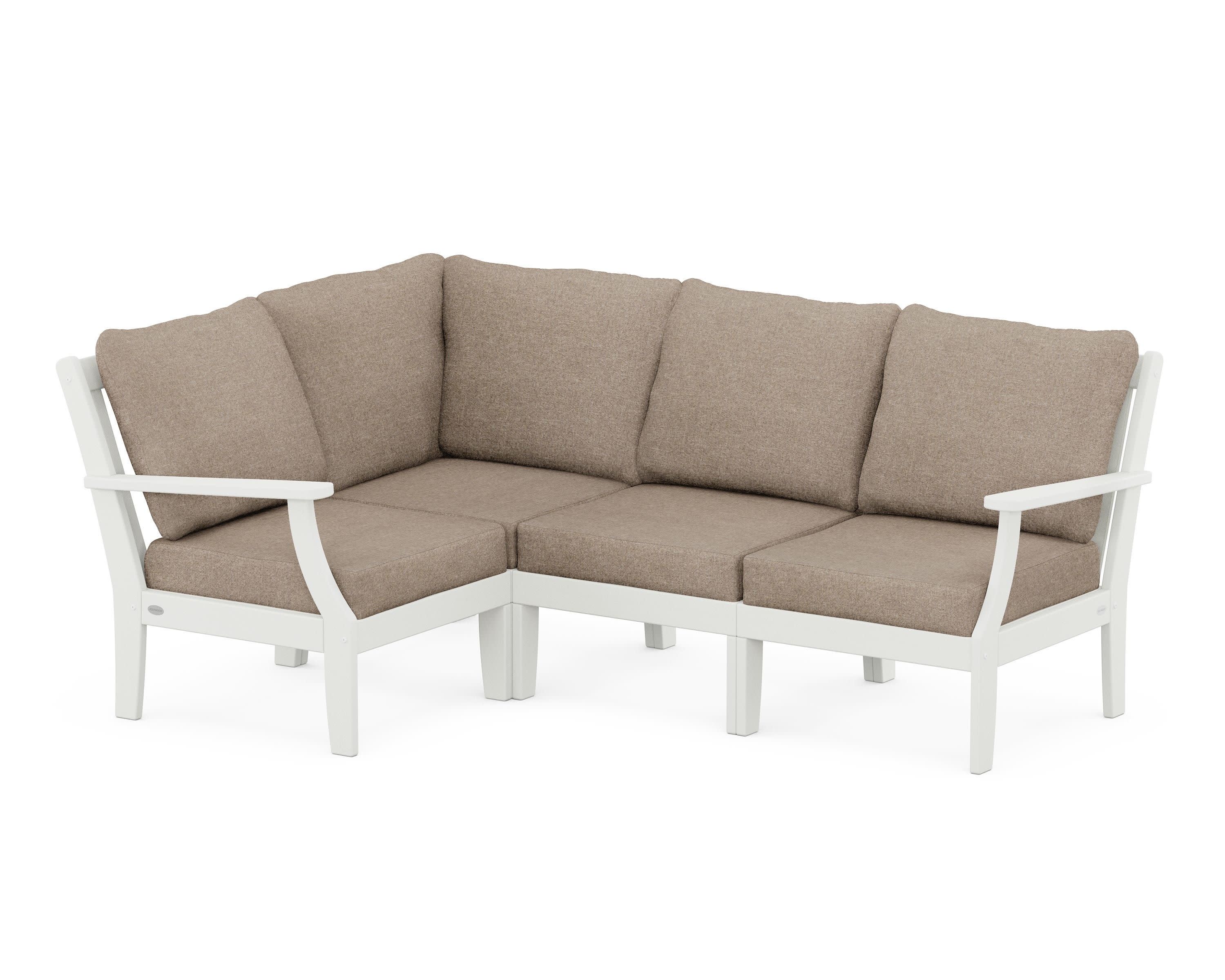 Braxton Modular 4-Piece Deep Seating Set in Vintage White / Spiced Burlap