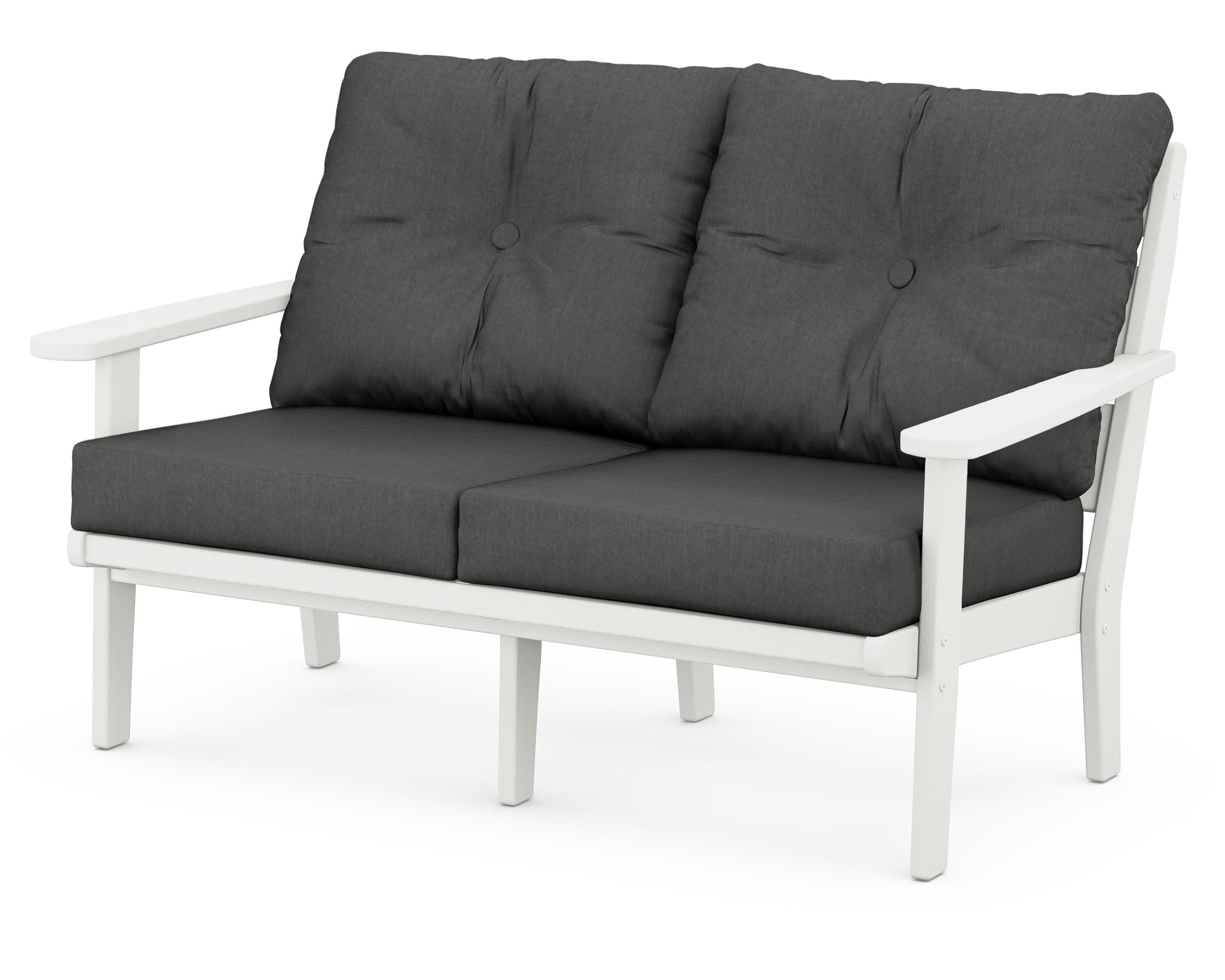 Lakeside Deep Seating Loveseat in Vintage White / Spectrum Carbon