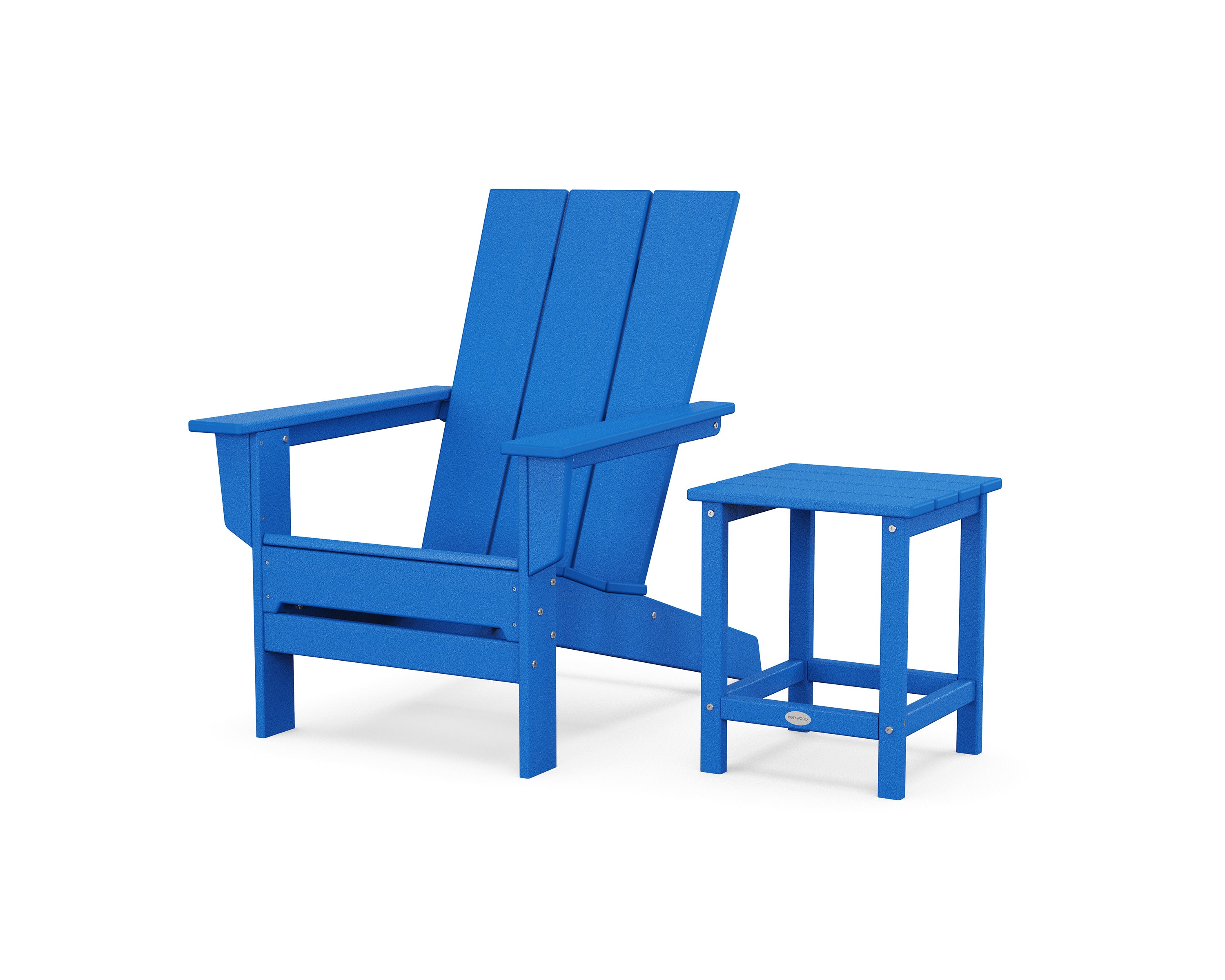 Modern Studio Adirondack Chair with Side Table in Pacific Blue
