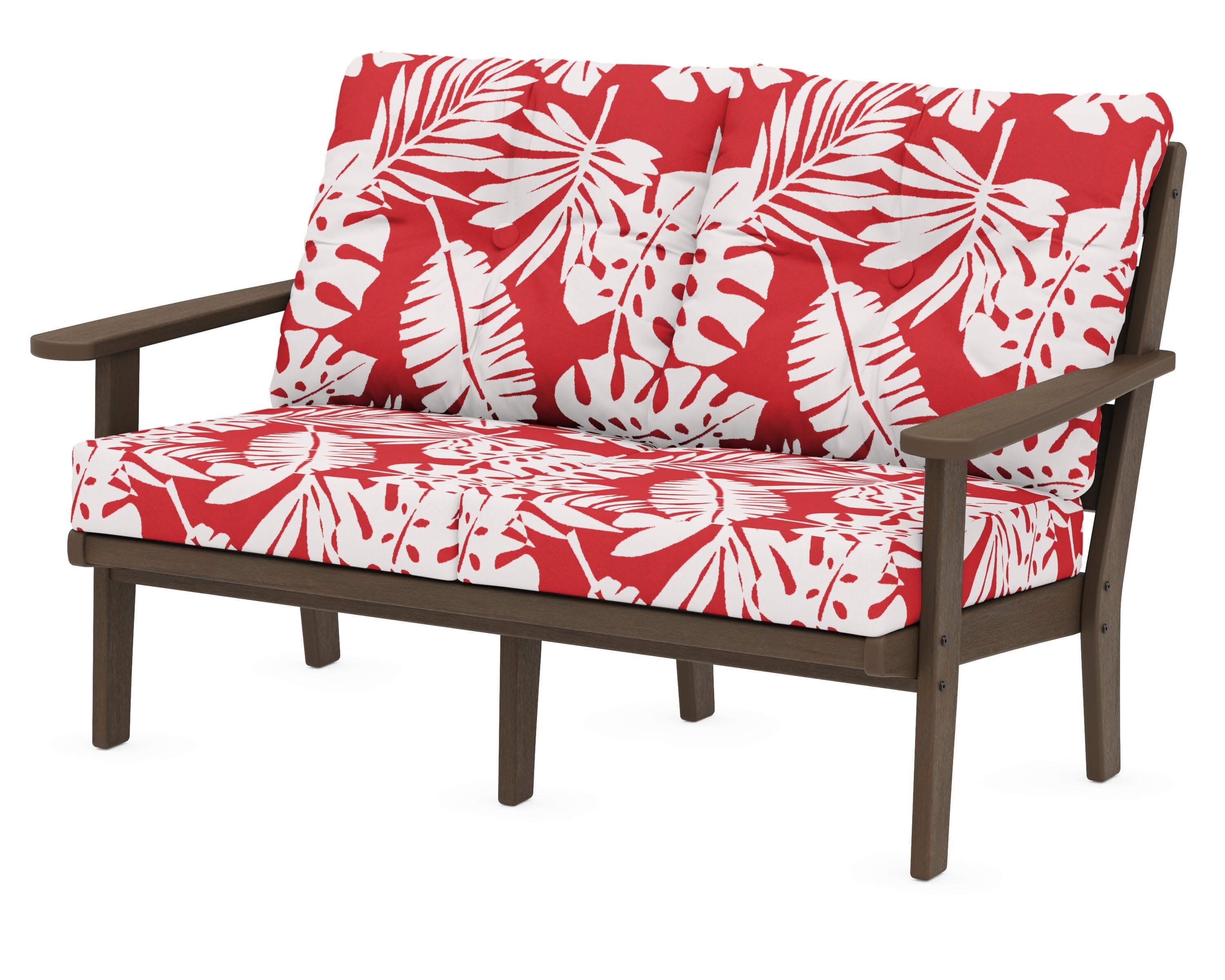 Lakeside Deep Seating Loveseat in Kona / Leaf Crimson