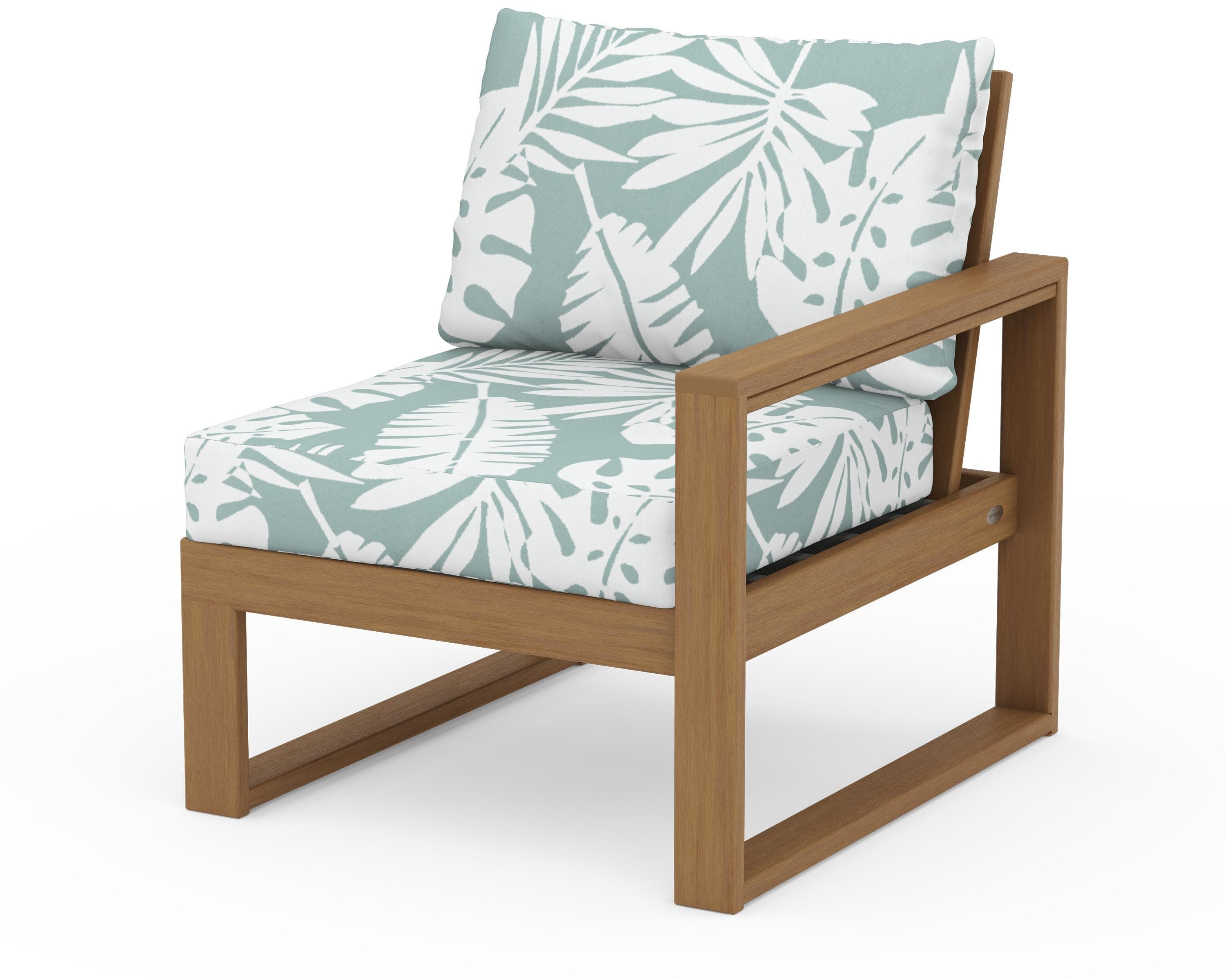 EDGE Modular Right Arm Chair in Natural / Leaf Glacier Spa